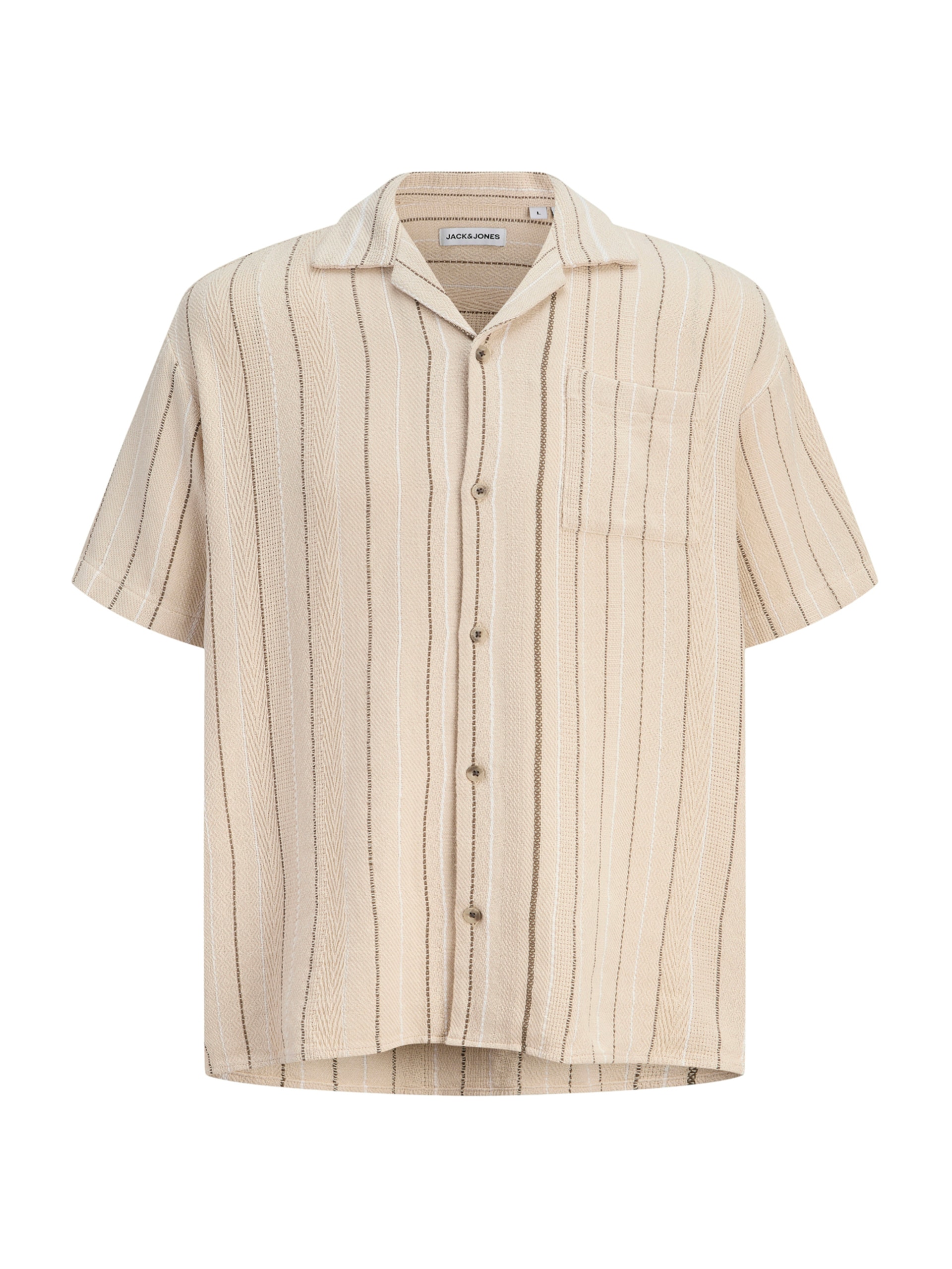 JACK & JONES Skjorta 'JJEBradley' kräm / brun herr