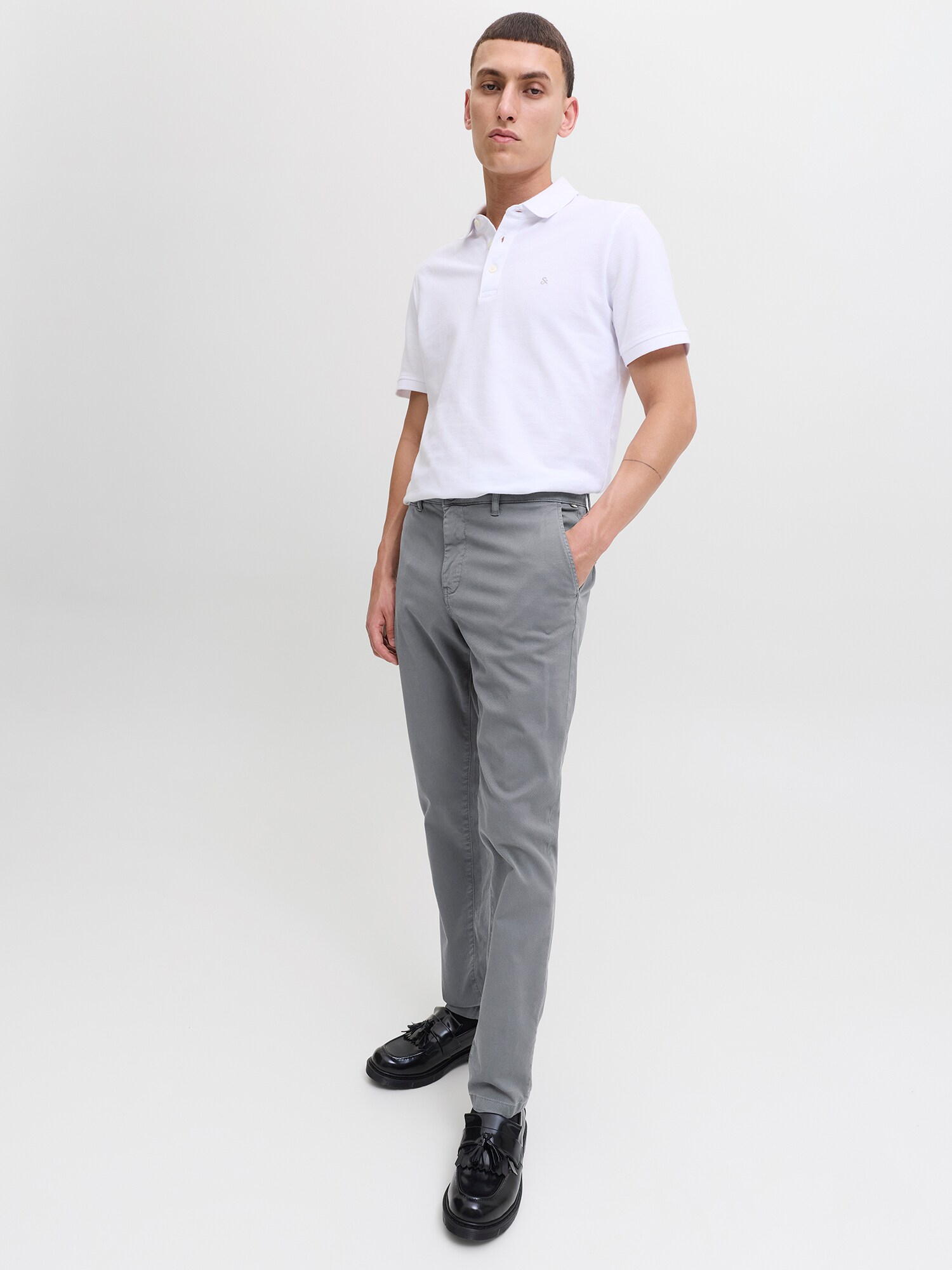 JACK & JONES Chino nohavice 'JPSTMARCO JJARTHUR' sivá (obrázok 5)