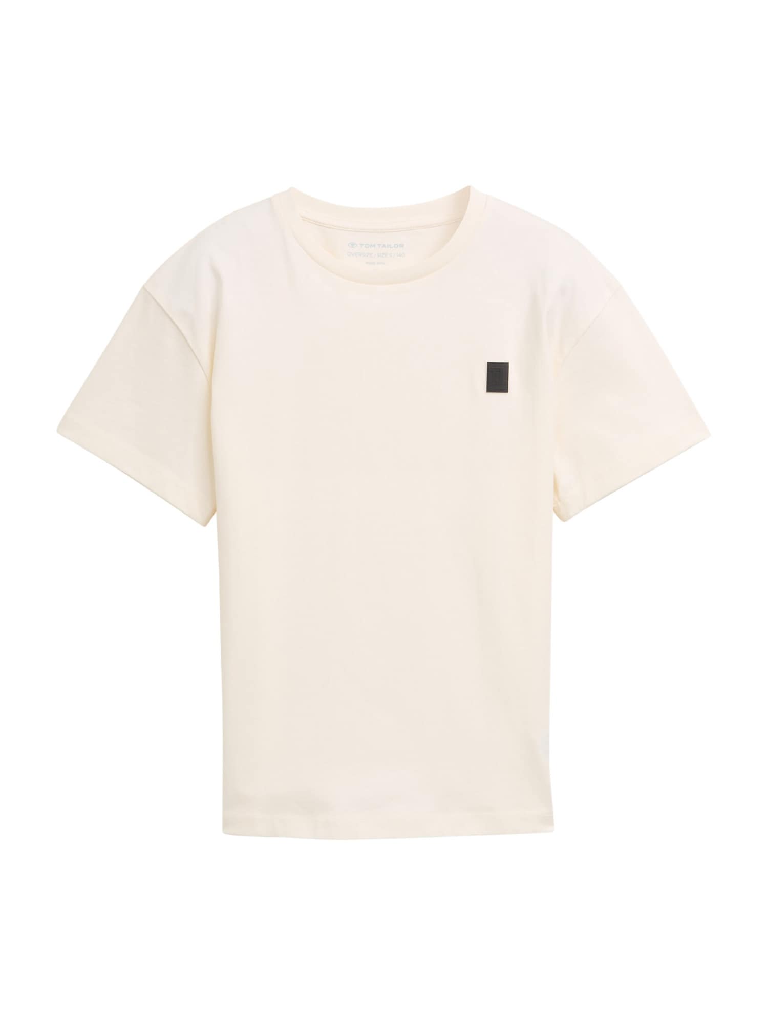 TOM TAILOR Tricou  ciocolatiu / alb murdar