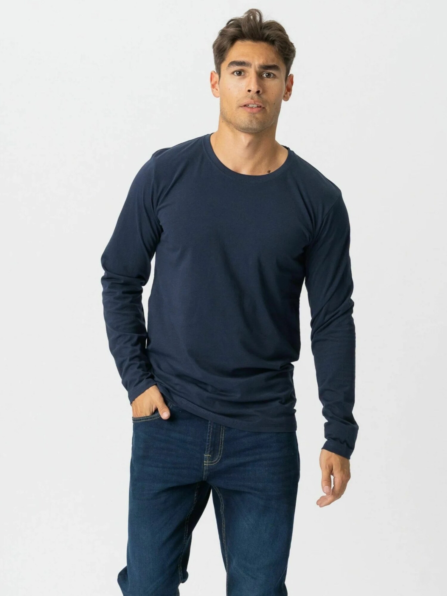 TEESHOPPEN Cămașă ' Basic Long '  bleumarin
