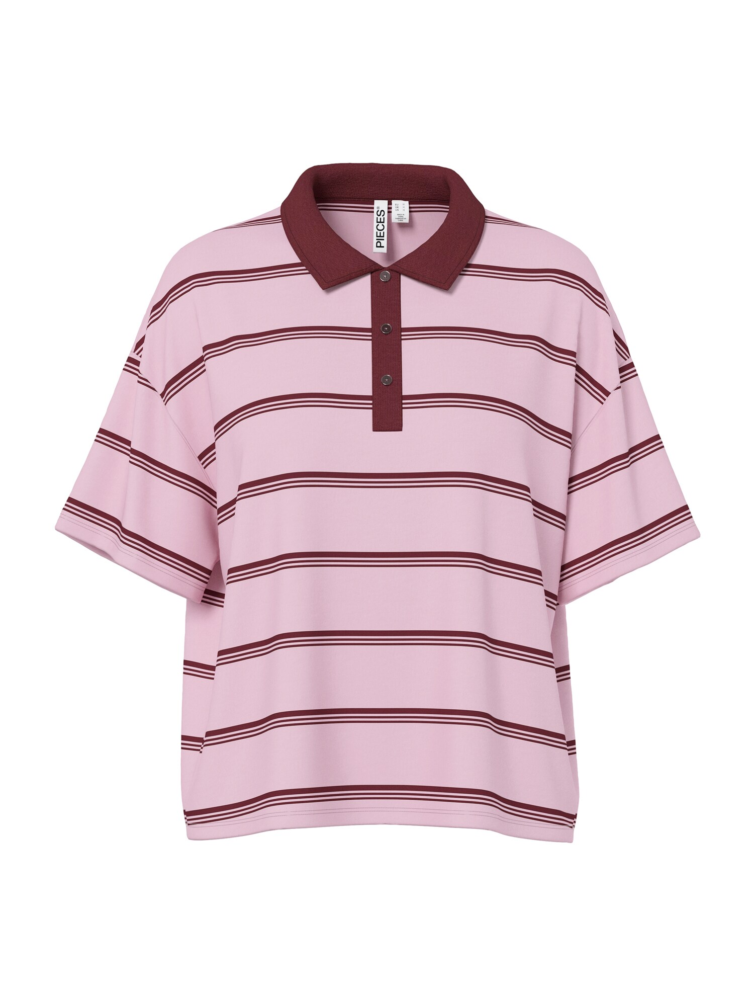PIECES Camiseta 'PCSadie' rosa / borgoña