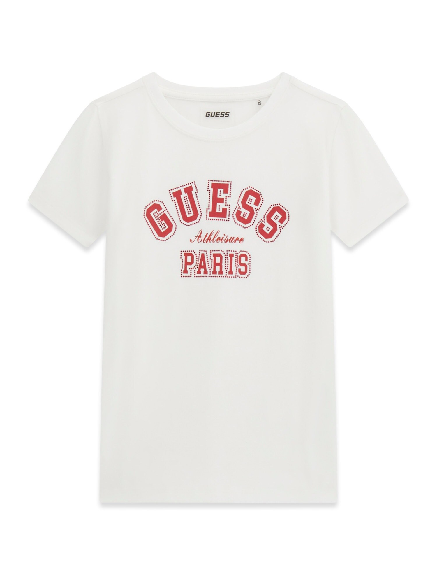 GUESS Tricou  roșu / alb