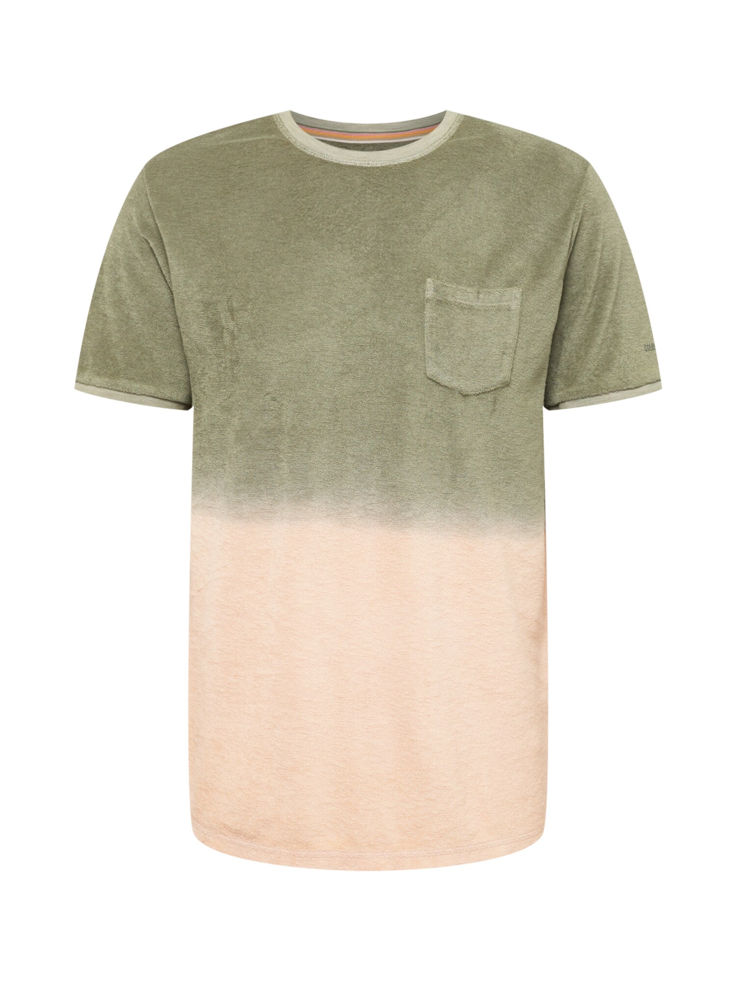 COLOURS & SONS Marškinėliai rusvai žalia / persikų spalva
