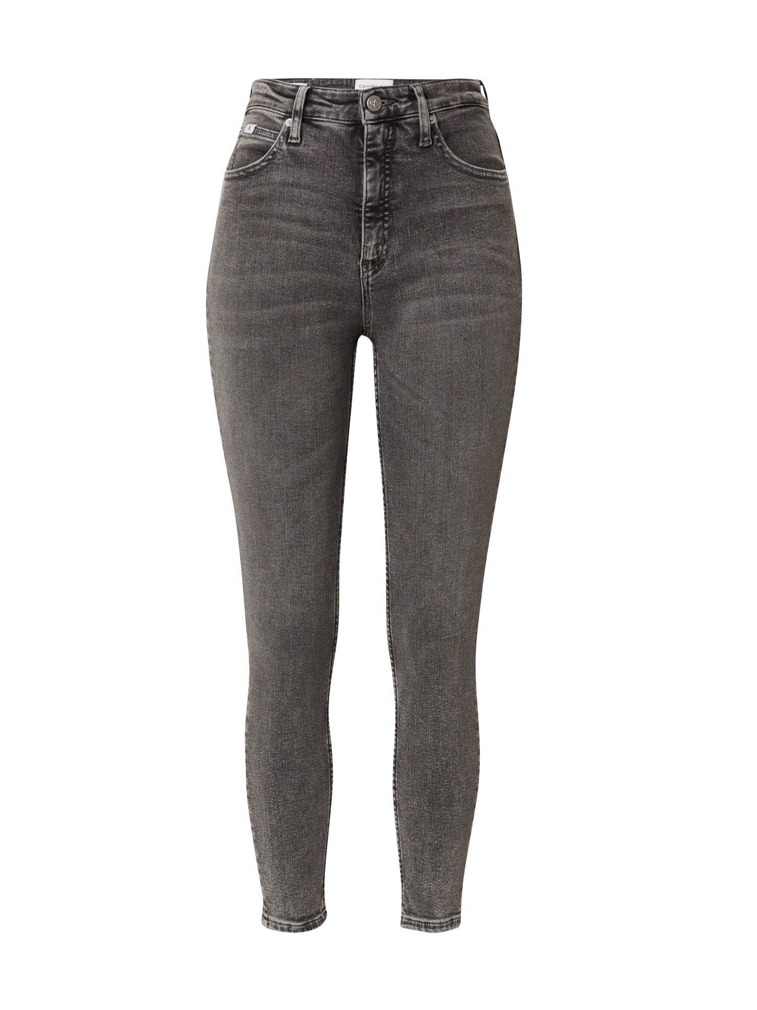 Calvin Klein Jeans Džínsy 'HIGH RISE SUPER SKINNY ANKLE'  sivý denim