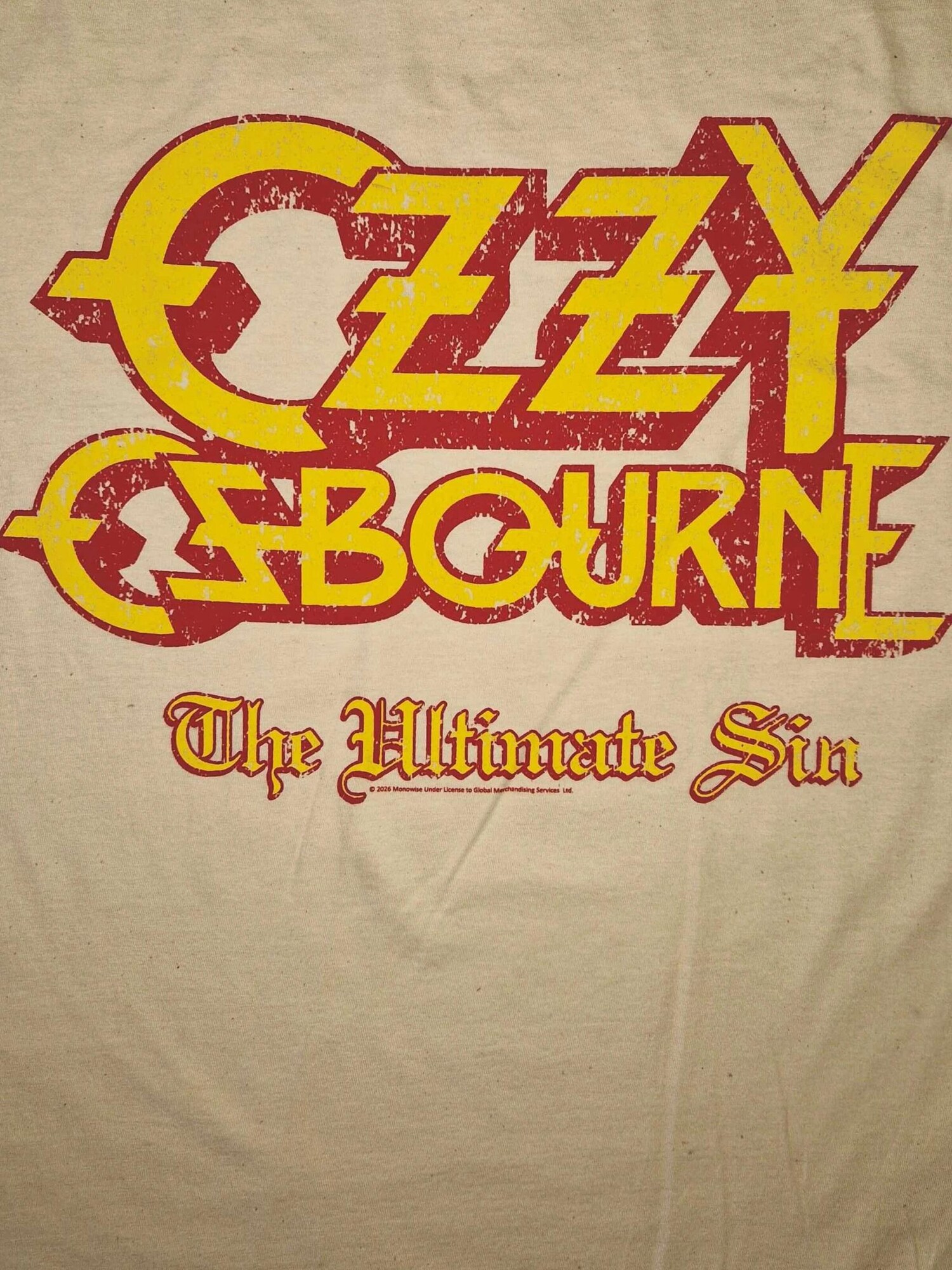 Rockshirts Camiseta 'Ozzy Osbourne Logo Ultimate Sin T-Shirt'  blanco natural – imagen 3