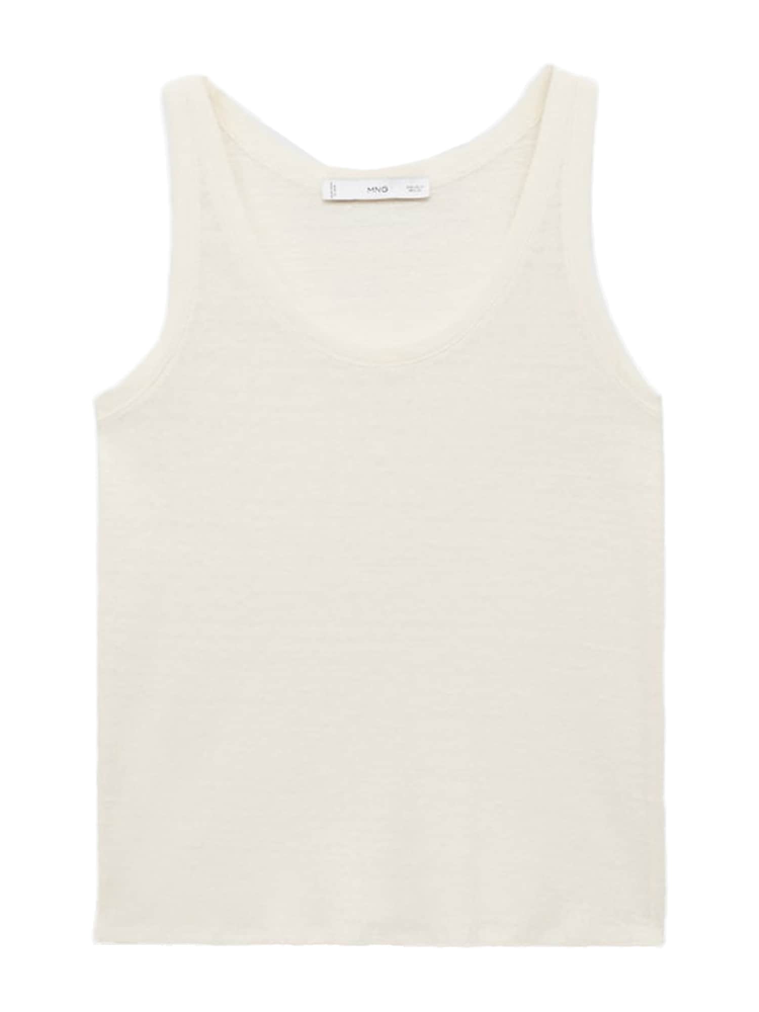 MANGO Top brodat LINI  ecru