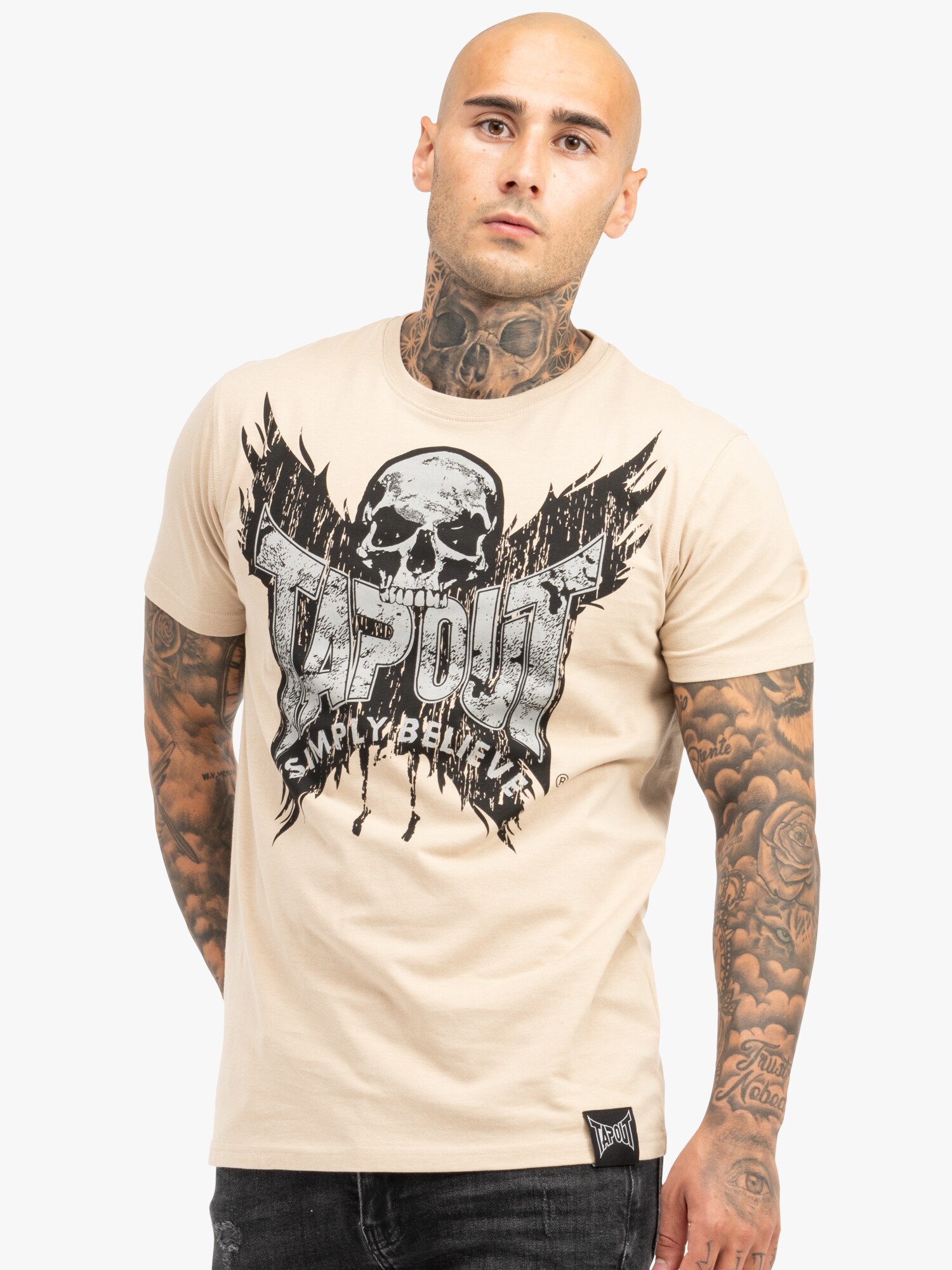Tapout Póló 'CRESTON'  homok / világosszürke / fekete termék 2. képe