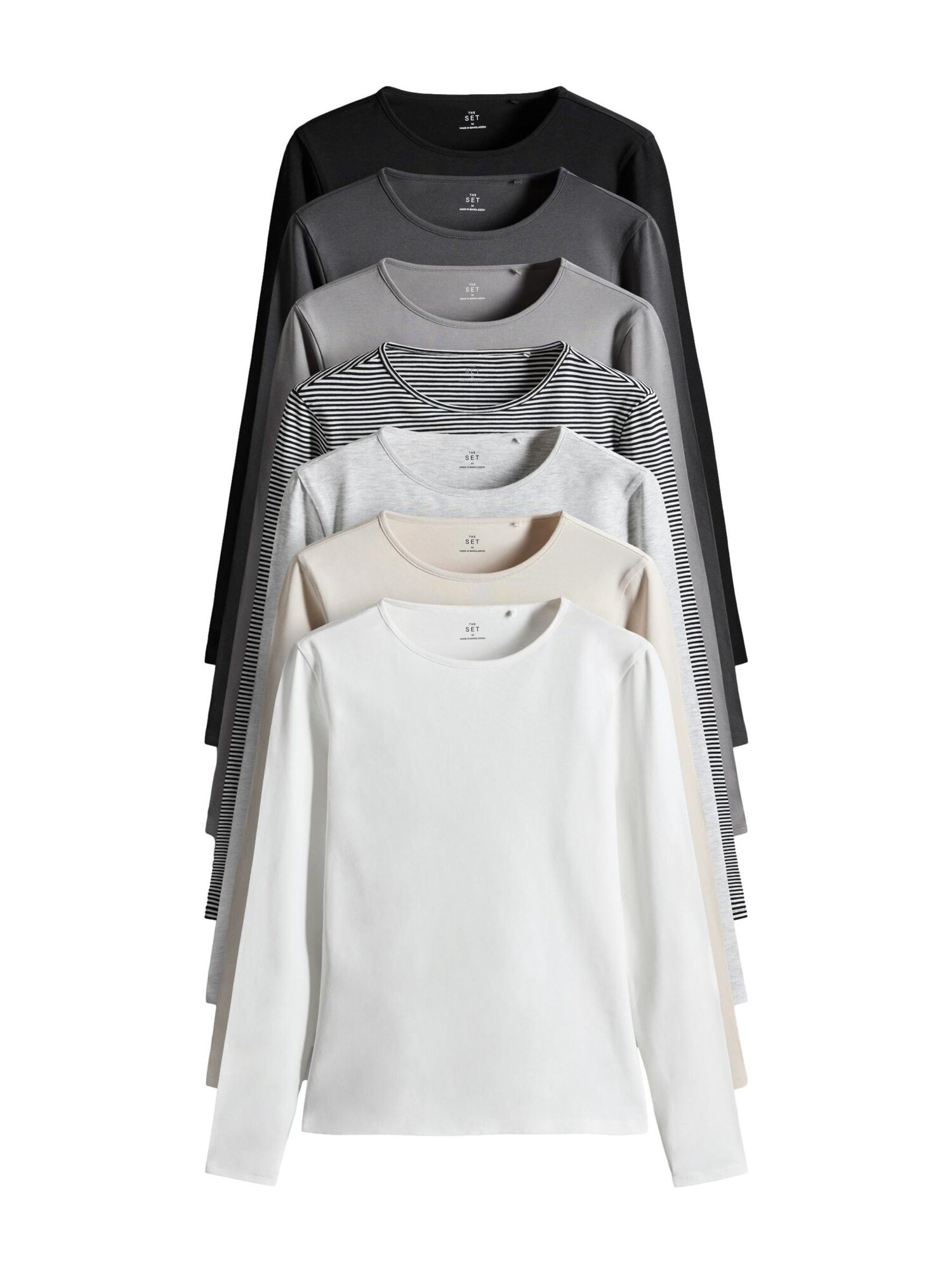 The Set Tricou  bej deschis / gri / gri deschis / gri închis / negru / alb