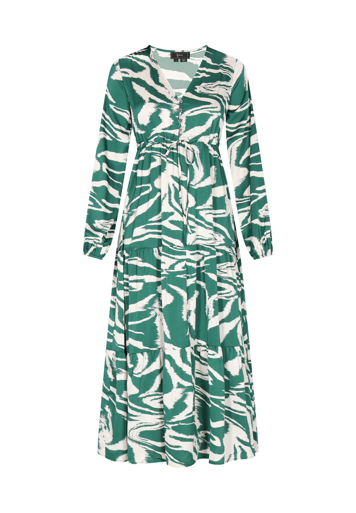 faina Rochie  verde jad / alb