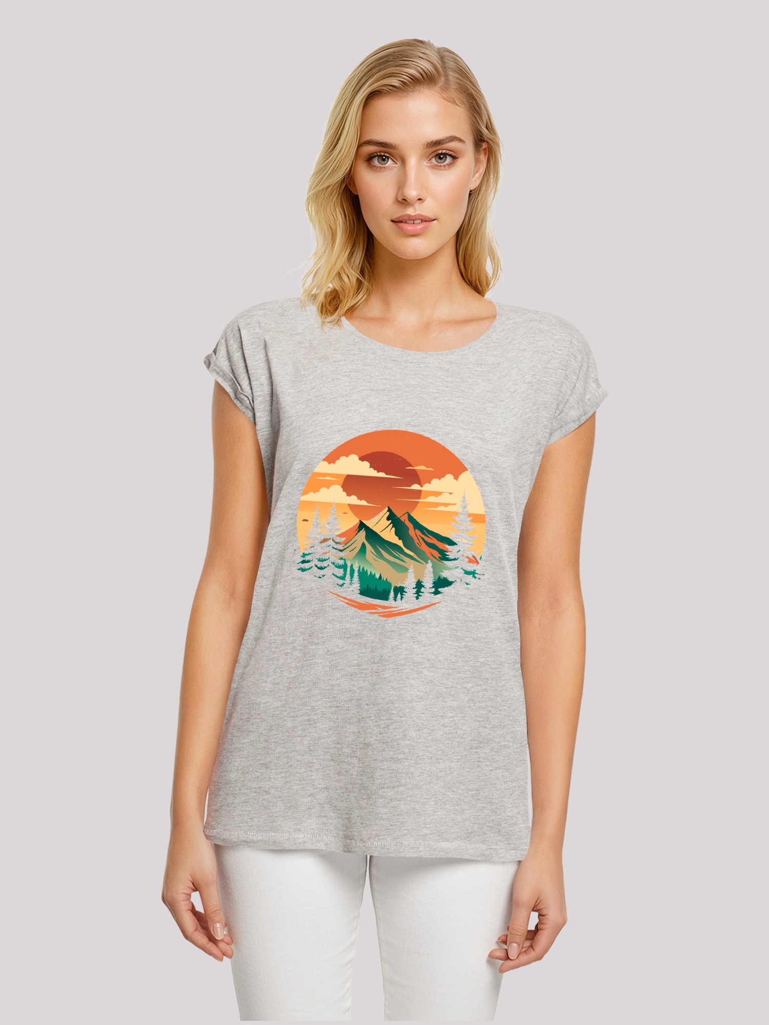 Thumbnail - F4NT4STIC T-Shirt Sonnenuntergang Berglandschaft