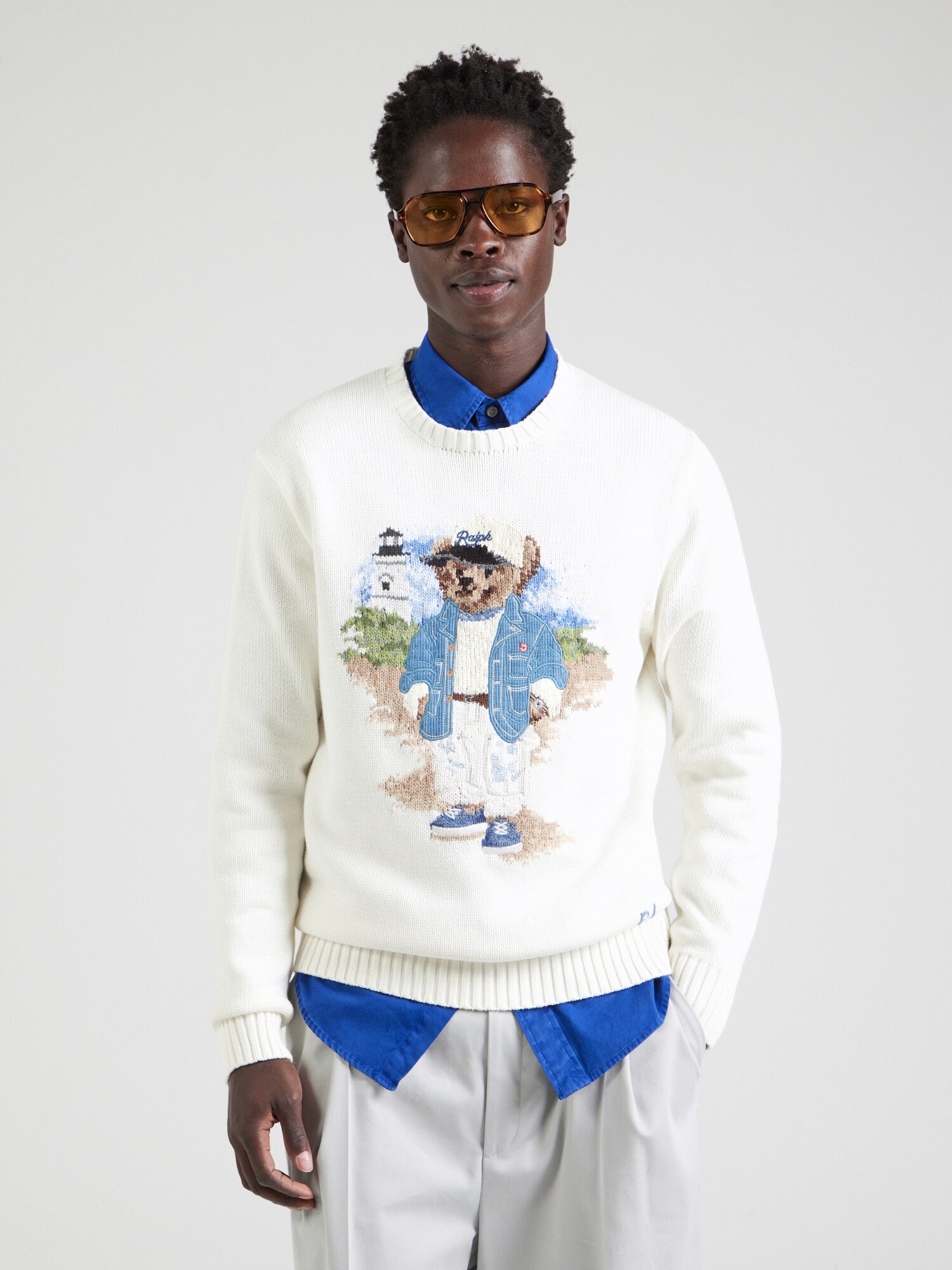 Polo Ralph Lauren Pulóver  világoskék / barna / zöld / piszkosfehér termék 2. képe