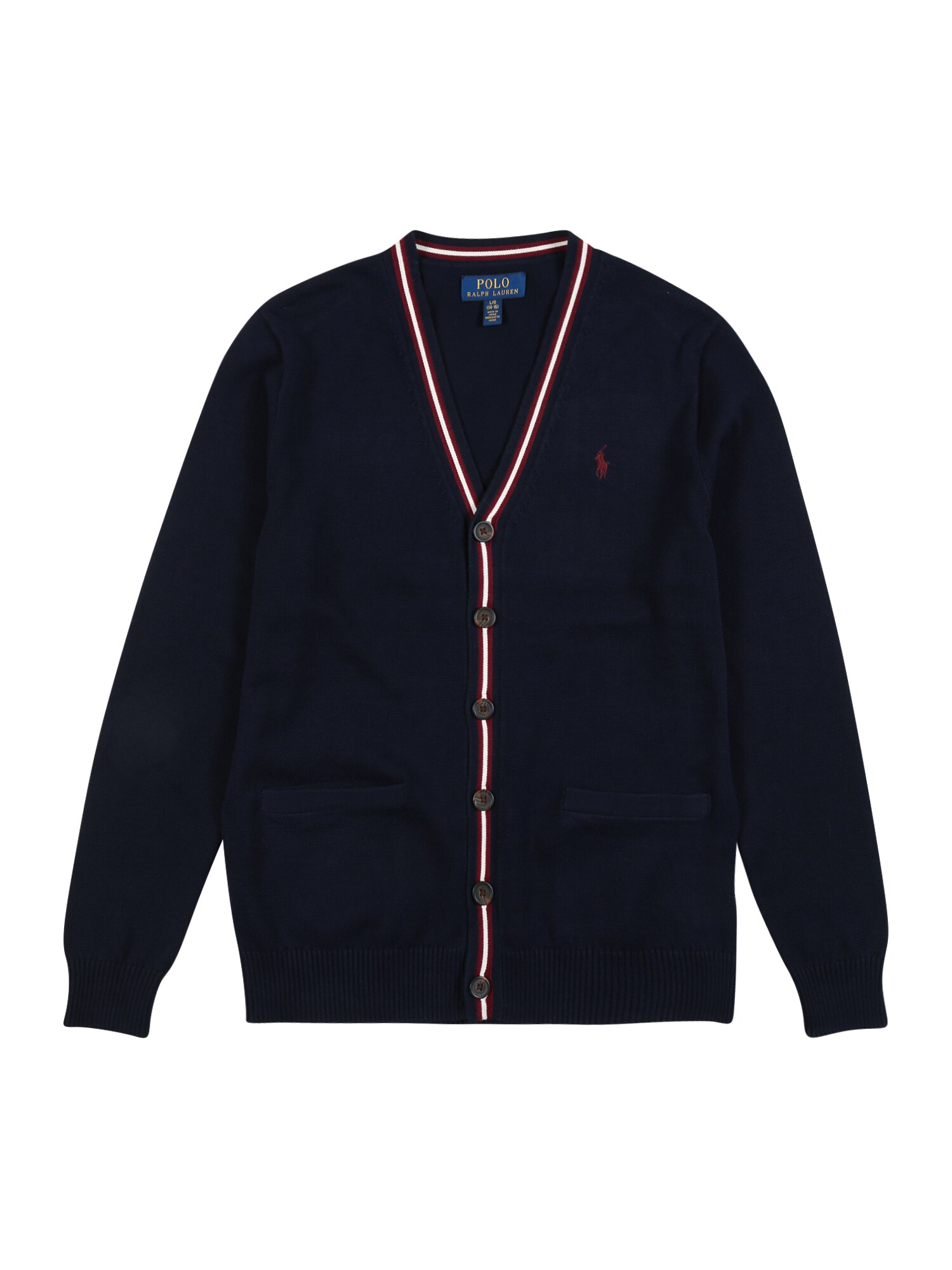 POLO RALPH LAUREN Kardiganas  raudona / tamsiai mėlyna / balta