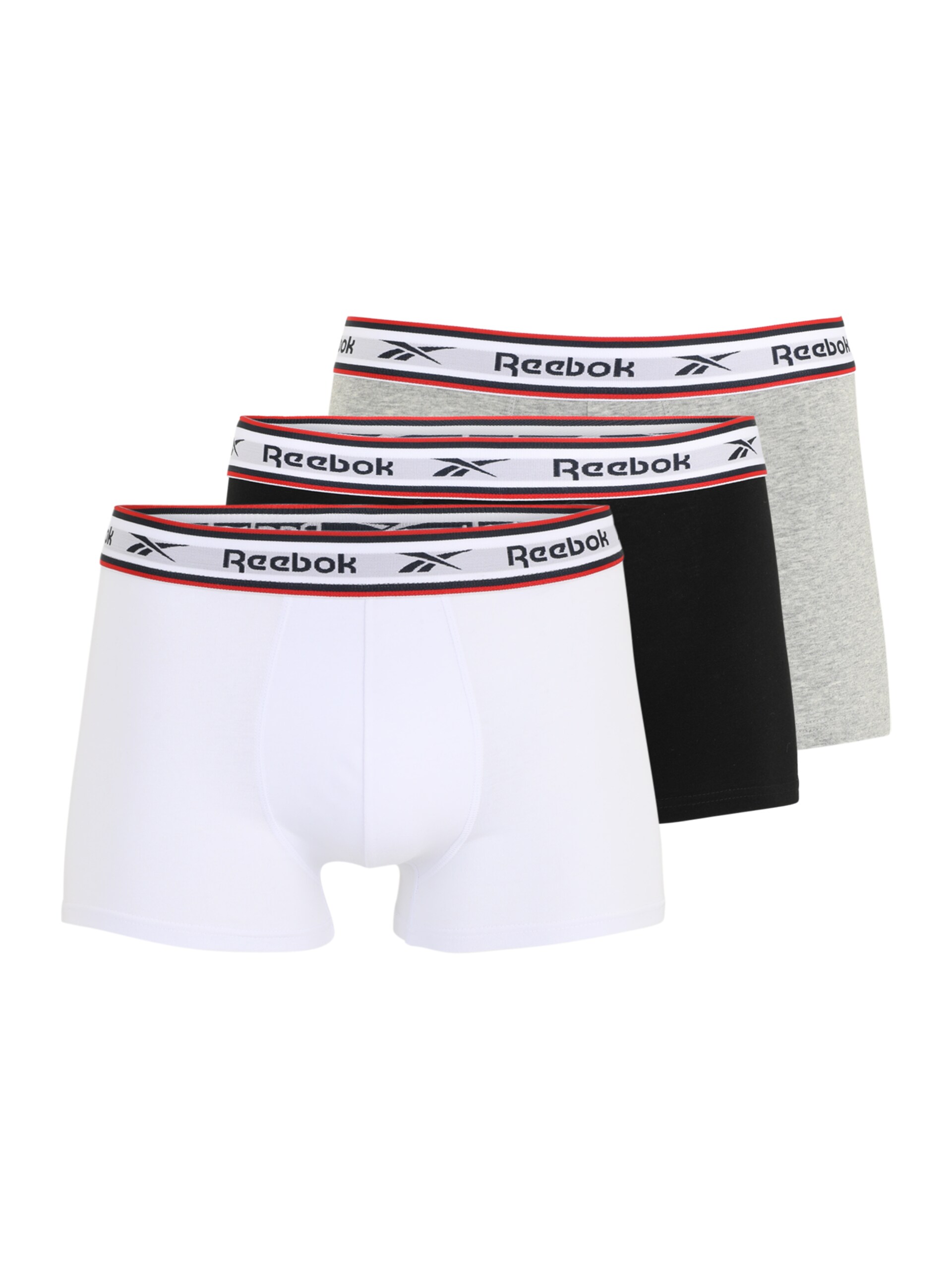 Boxershorts 'Barlow' gråmelerad / röd / svart