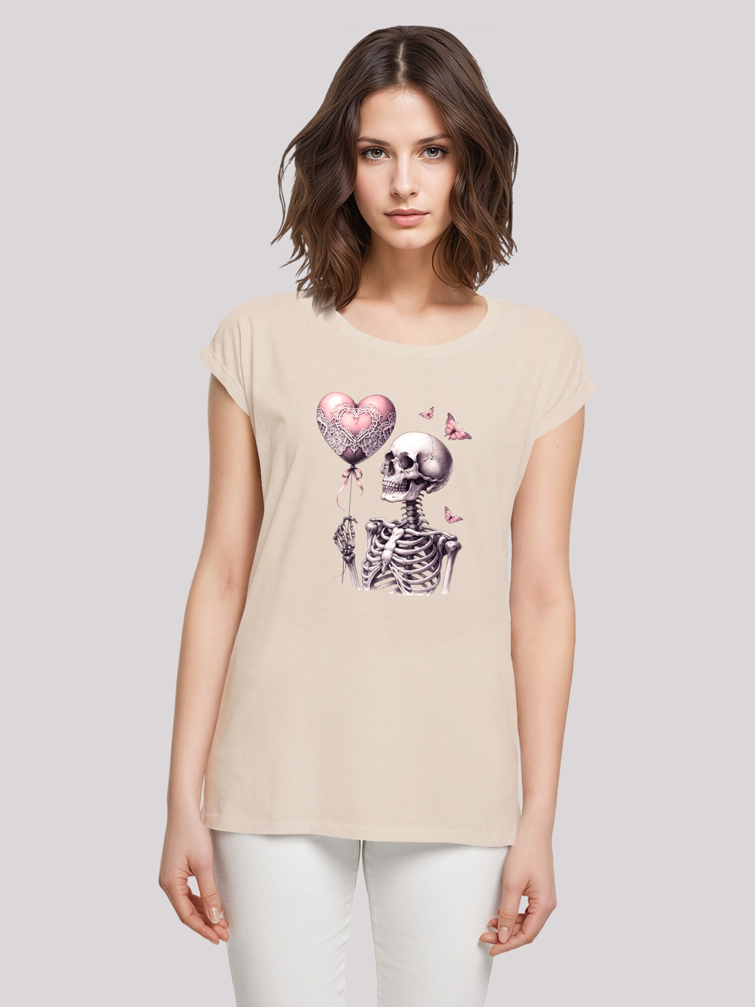 Thumbnail - F4NT4STIC T-Shirt Skelett hält Herzballon