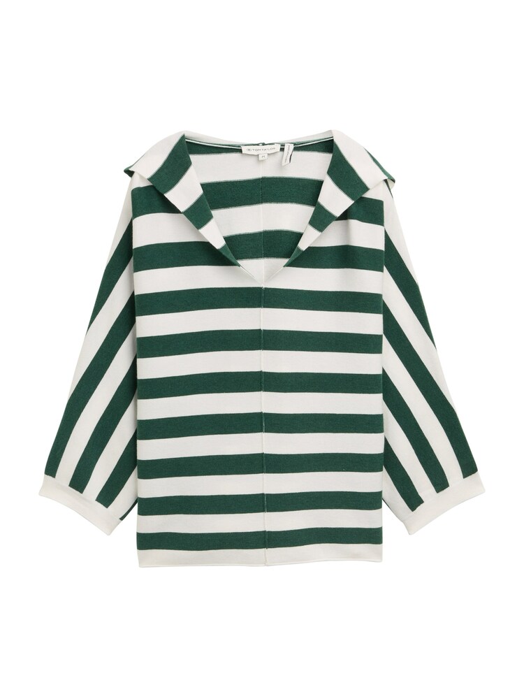 TOM TAILOR Pullover Damen Größe M grün / weiß