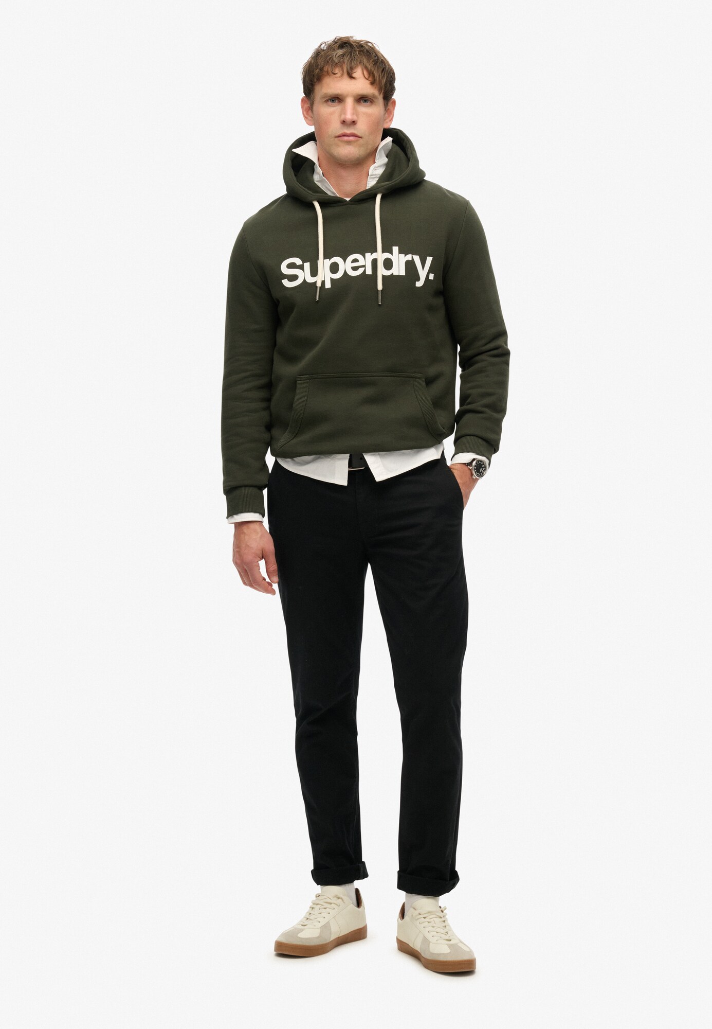 Superdry & Co Mikina  jedľová / biela (obrázok 3)