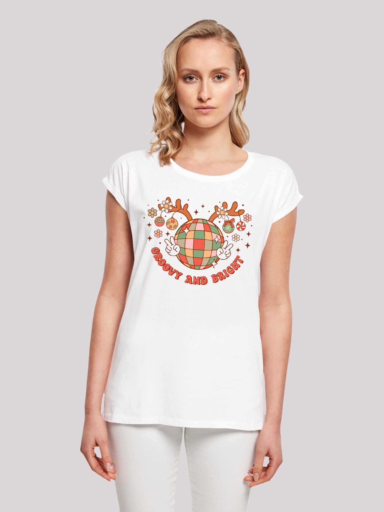 Thumbnail - F4NT4STIC Shirt Groovy And Bright Christmas Disco Deer