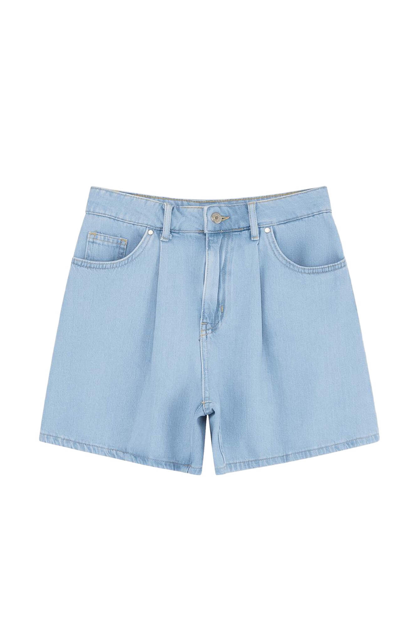 Trendyol Pantaloni cu cute albastru deschis