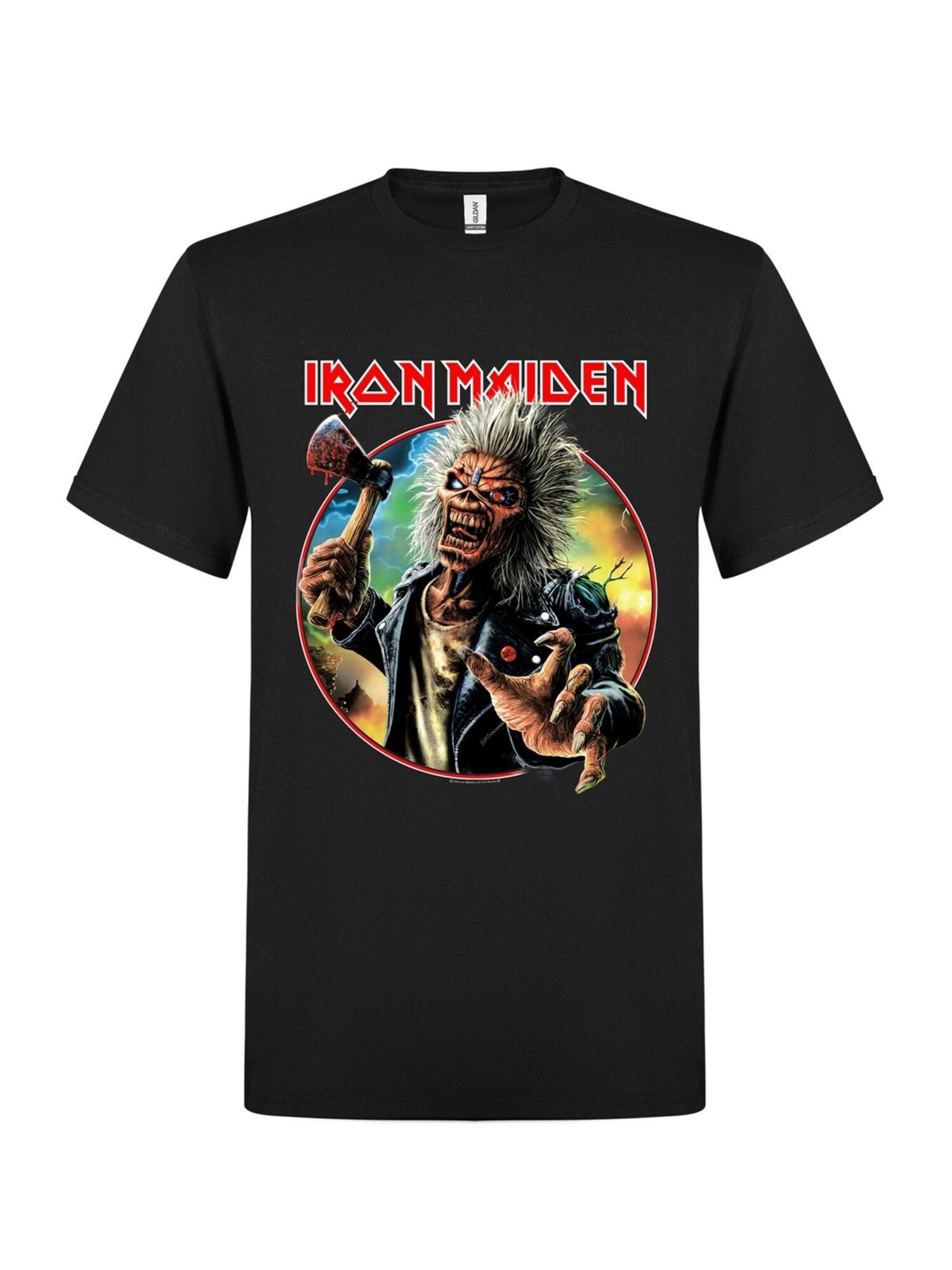 Iron Maiden Camiseta 'Iron Maiden Axe Eddie Red White Circle Back and Front T-Shirt' negro – imagen 1
