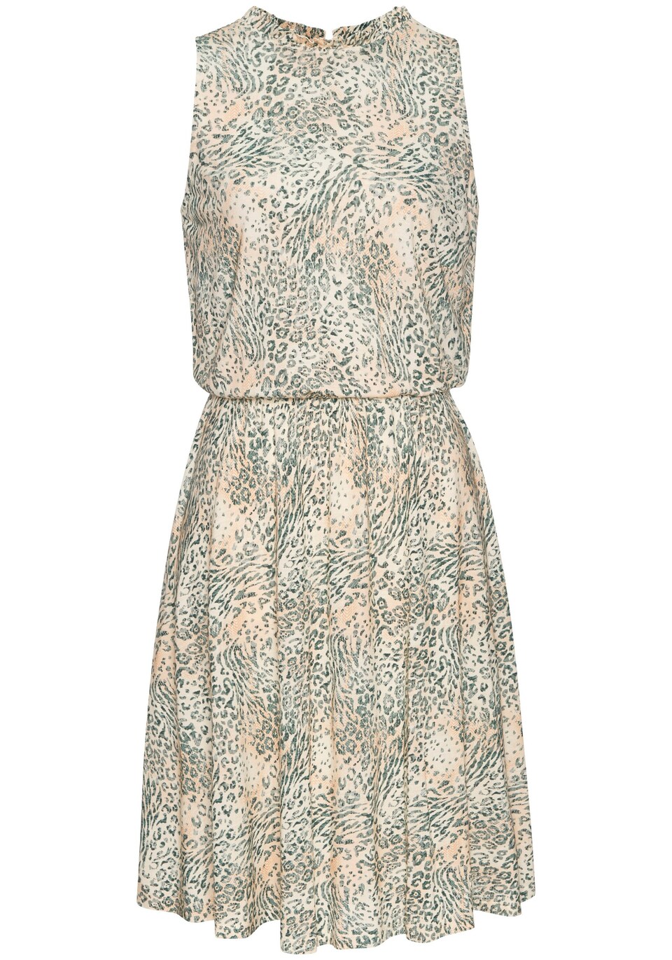 Sommarklänning beige / pastellgrön / ljusorange