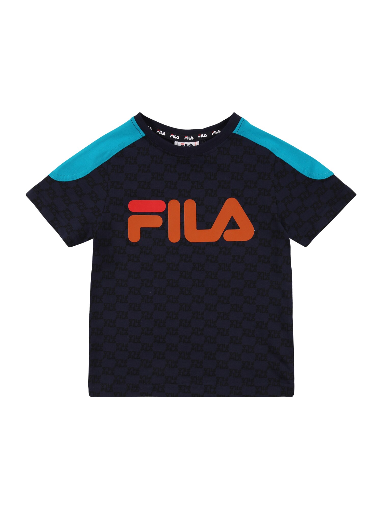 FILA Marškinėliai 'ELIA'  juoda / turkio spalva / nakties mėlyna / šviesiai oranžinė / lašišų spalva