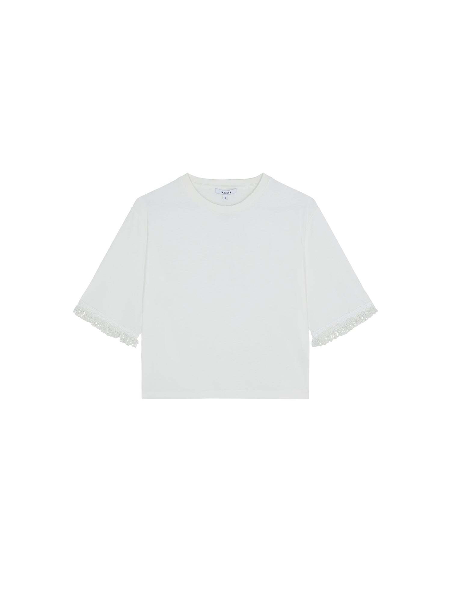 Scalpers Tricou Beads   alb murdar