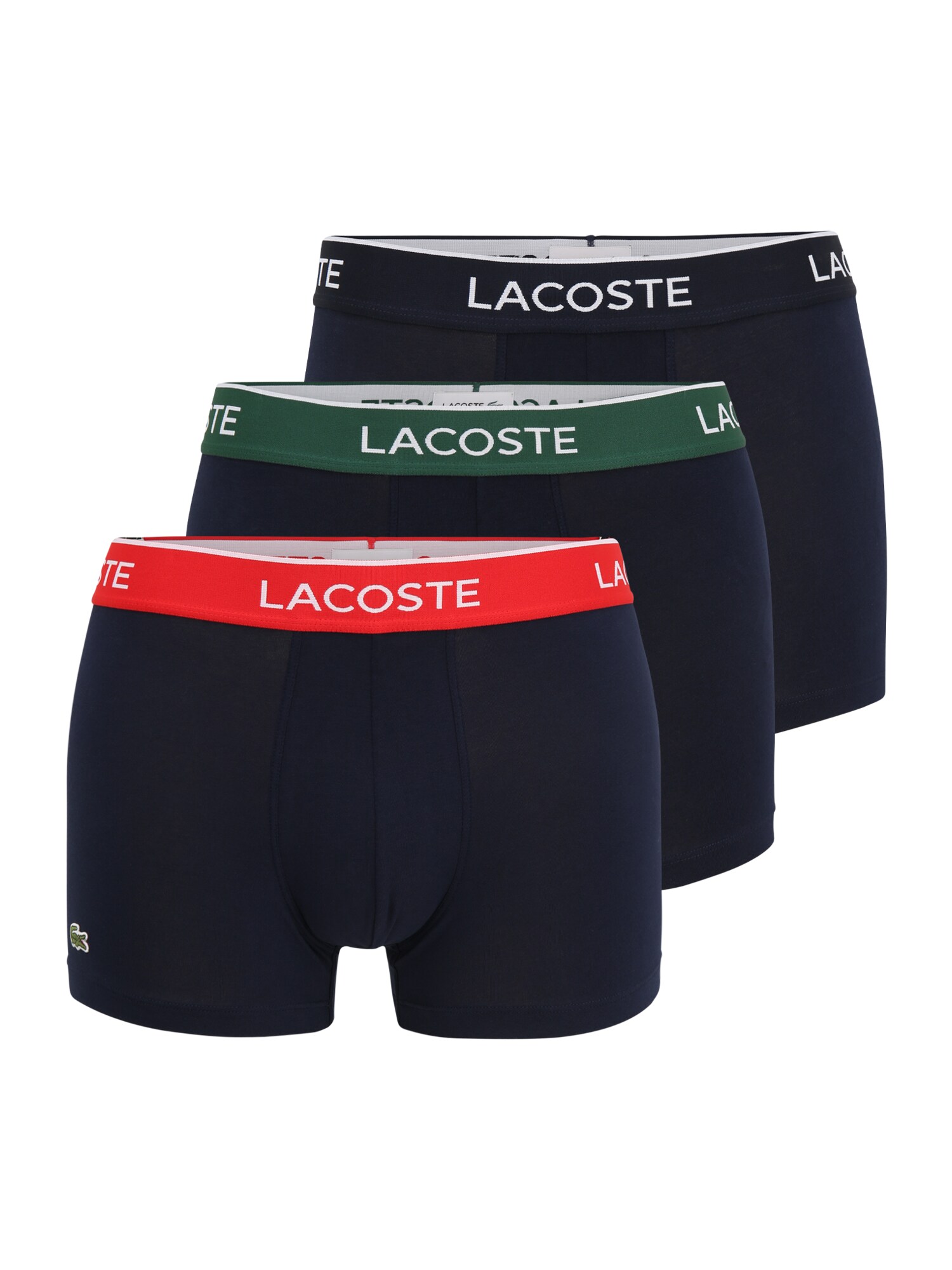 LACOSTE Boxerky 'Casualnoirs'  tmavomodrá / tmavozelená / jasne červená / biela