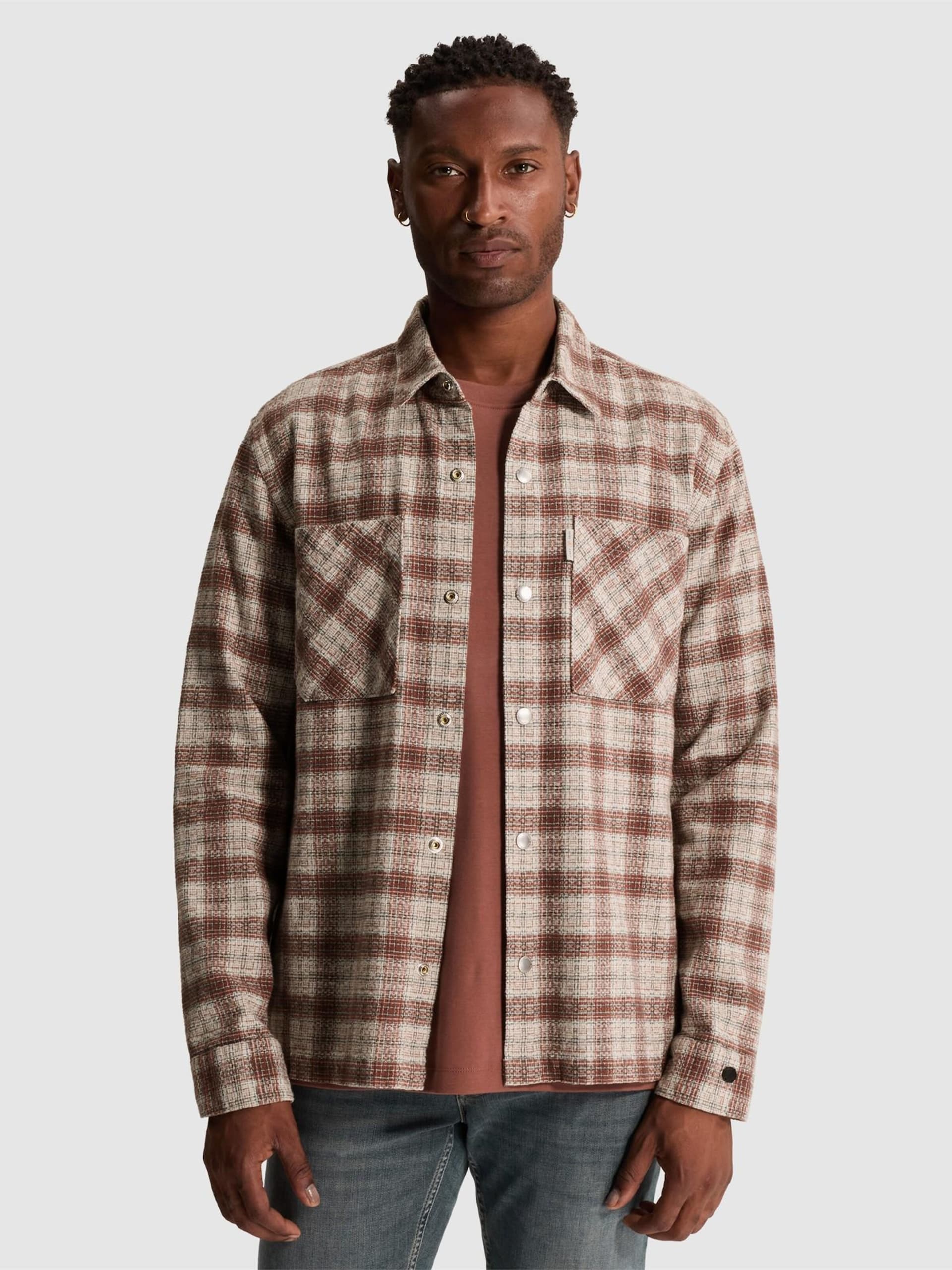 Cast Iron Skjorta 'Overshirt with check pattern and chest pockets' herr