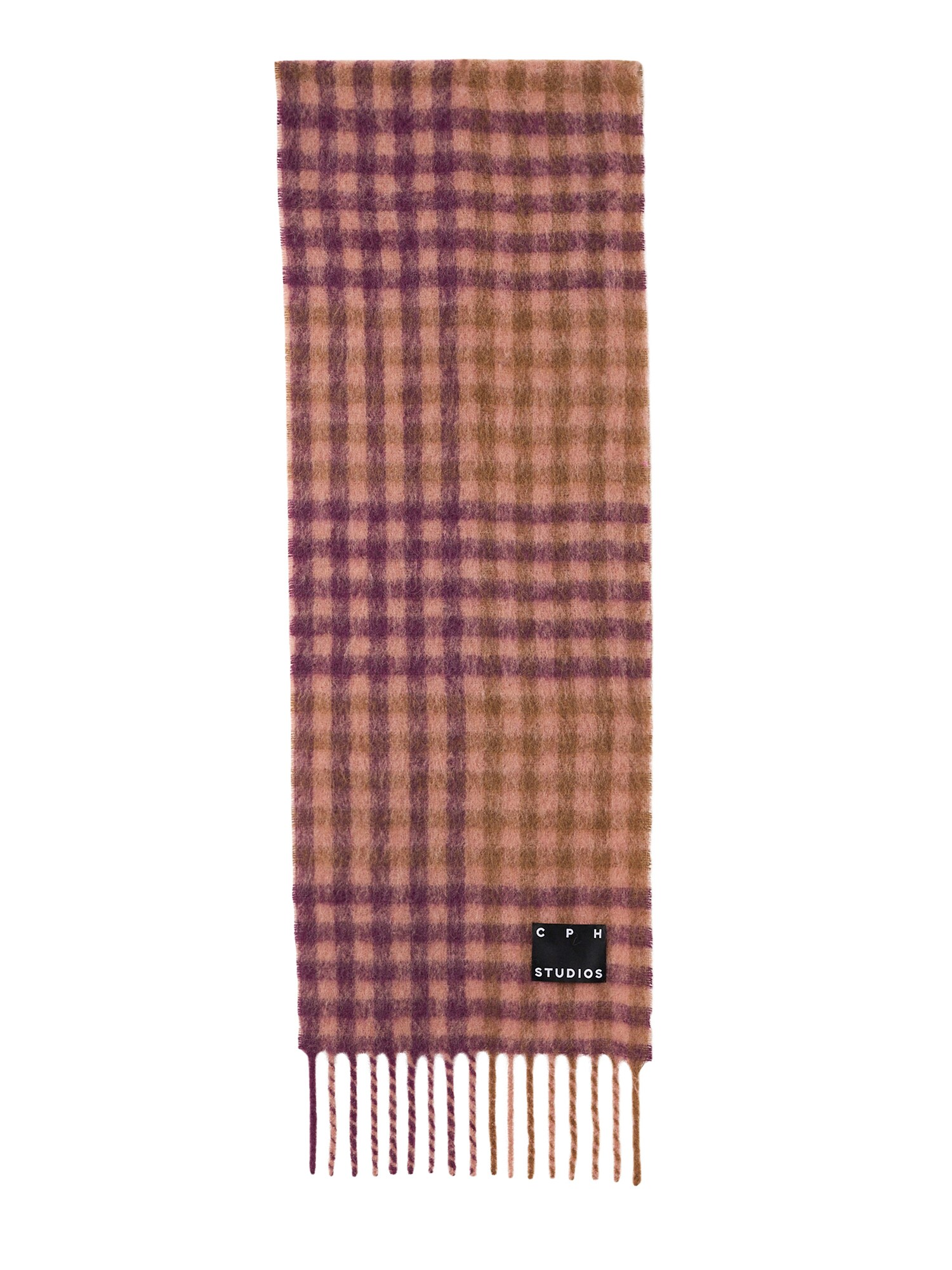 Copenhagen Studios Šál  olivová / ružová / burgundská