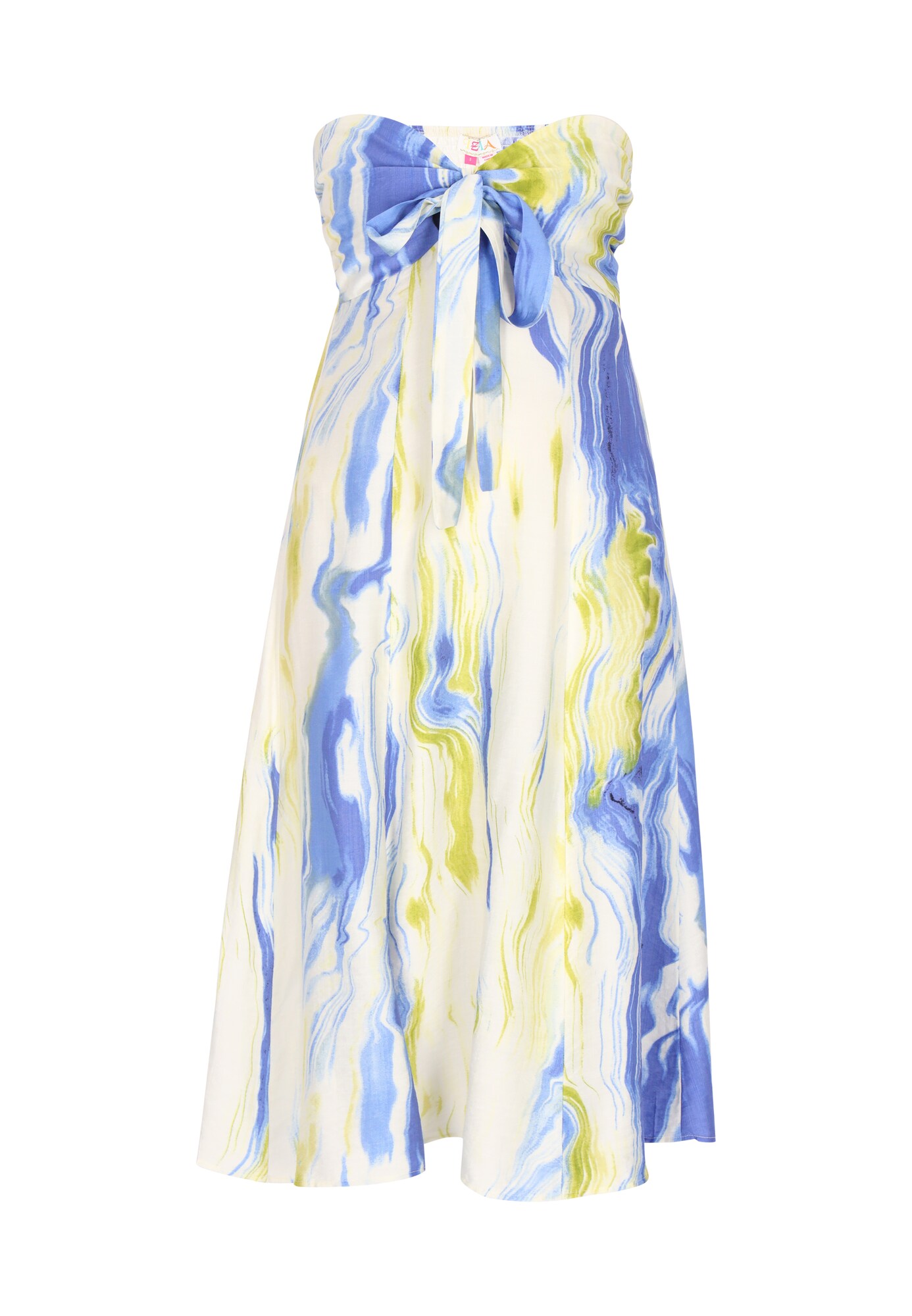 IZIA Vestido de verano 'Festival'  azul / manzana / blanco lana