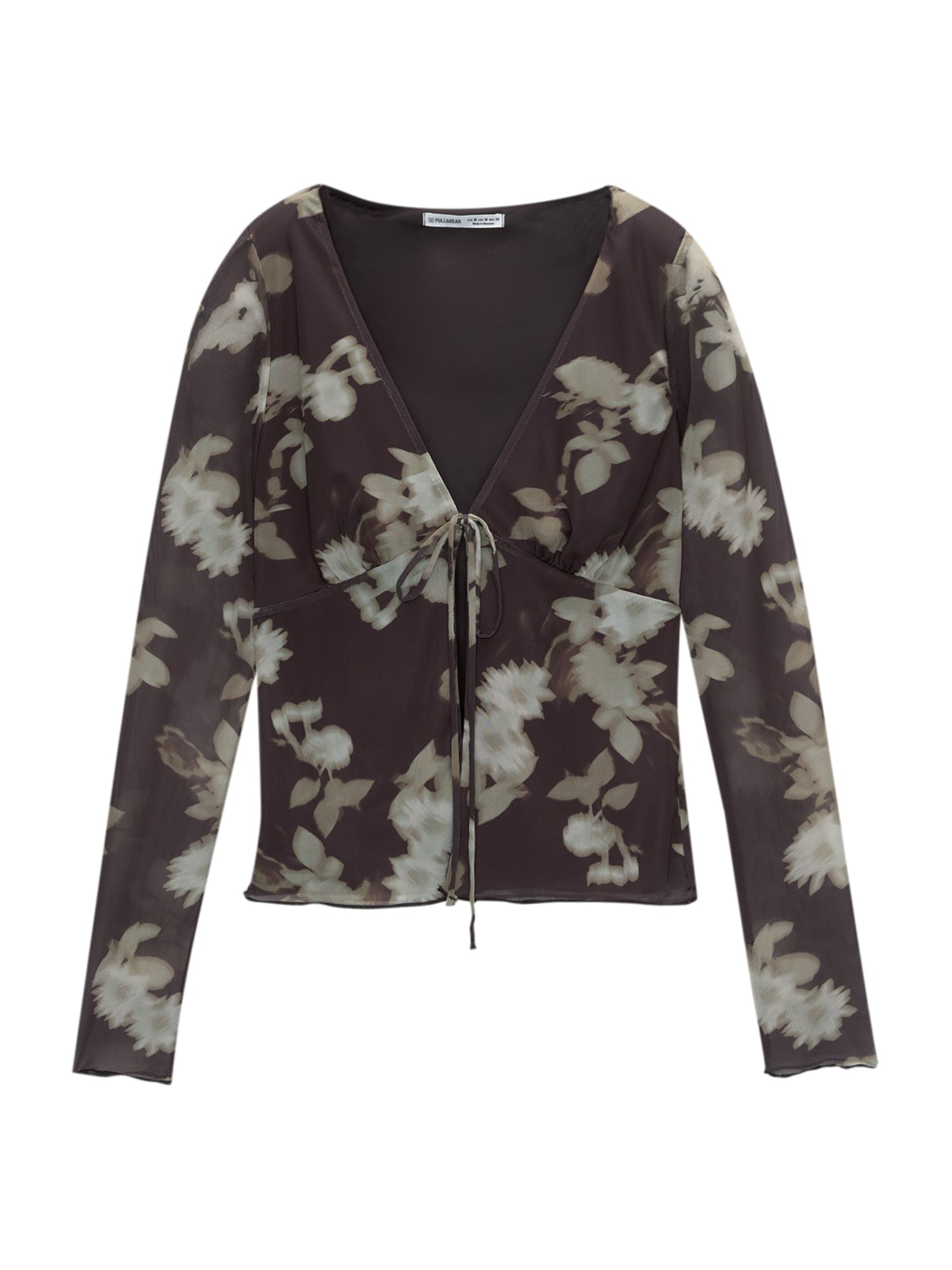 Pull&Bear Blúz  umbra / sötét barna / khaki akciós termékkép 1