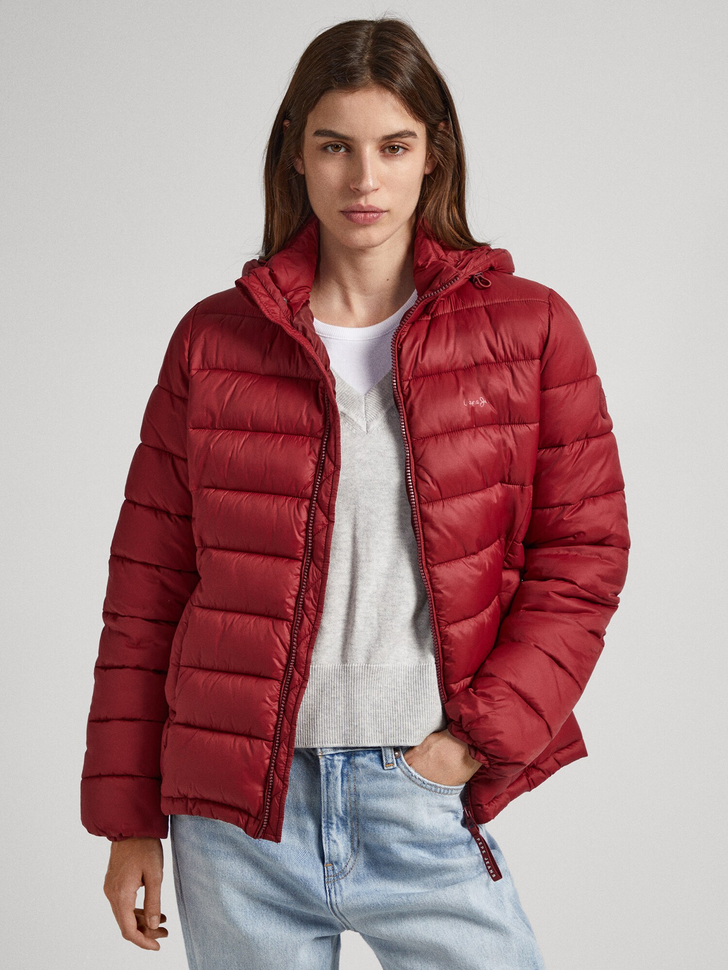 Pepe Jeans Átmeneti dzseki 'Maddie'  burgundi vörös termék 2. képe