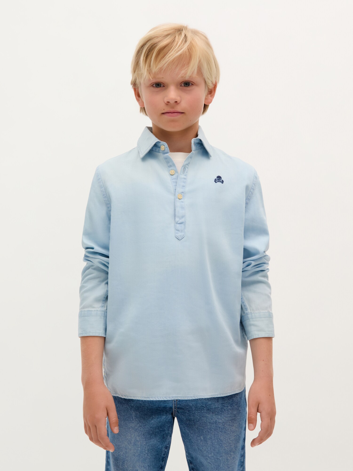 Thumbnail - Scalpers Polera Denim Shirt Kids