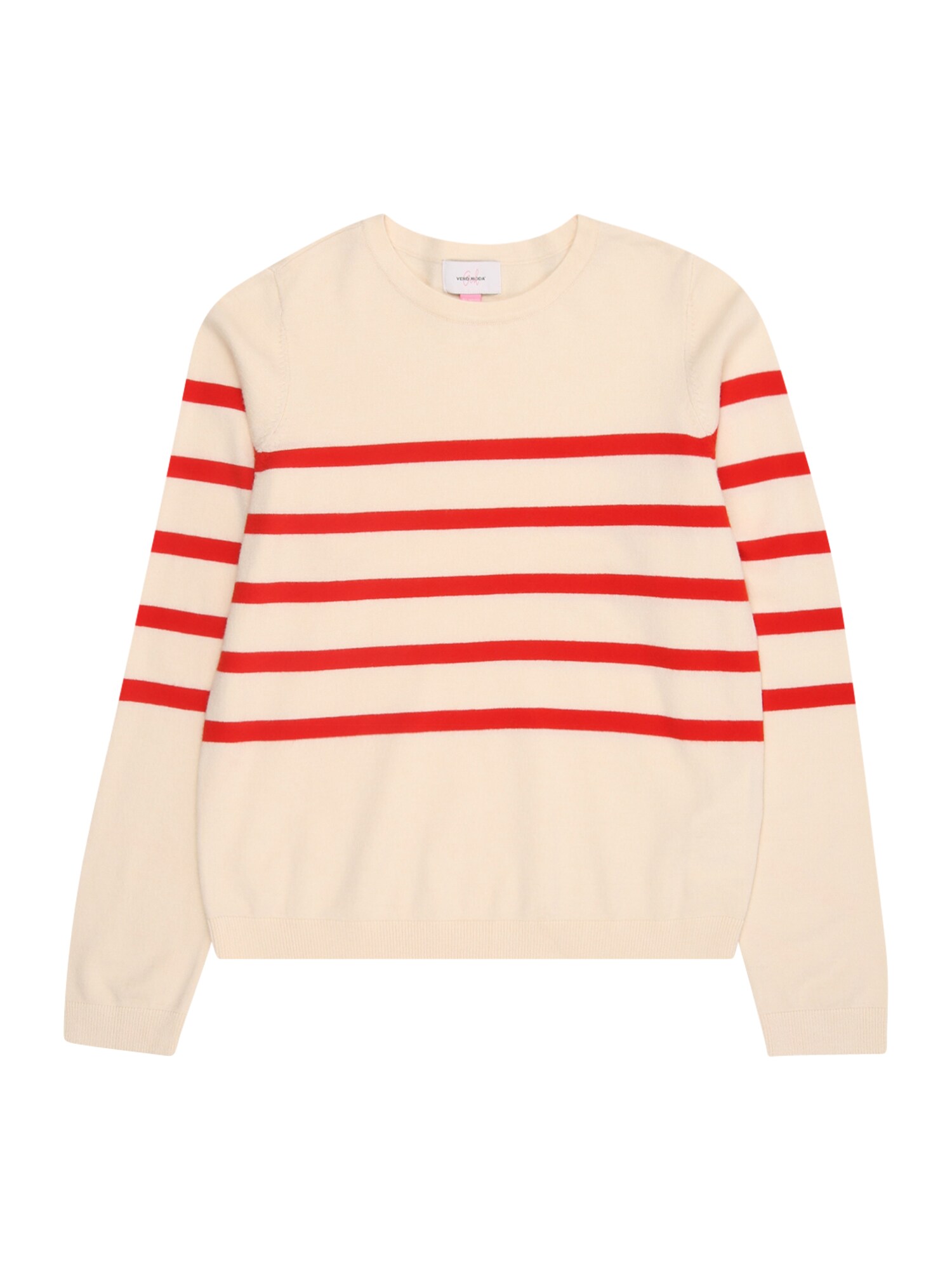 Vero Moda Girl Pulóver 'VMSaba'  bézs / piros akciós termékkép 1