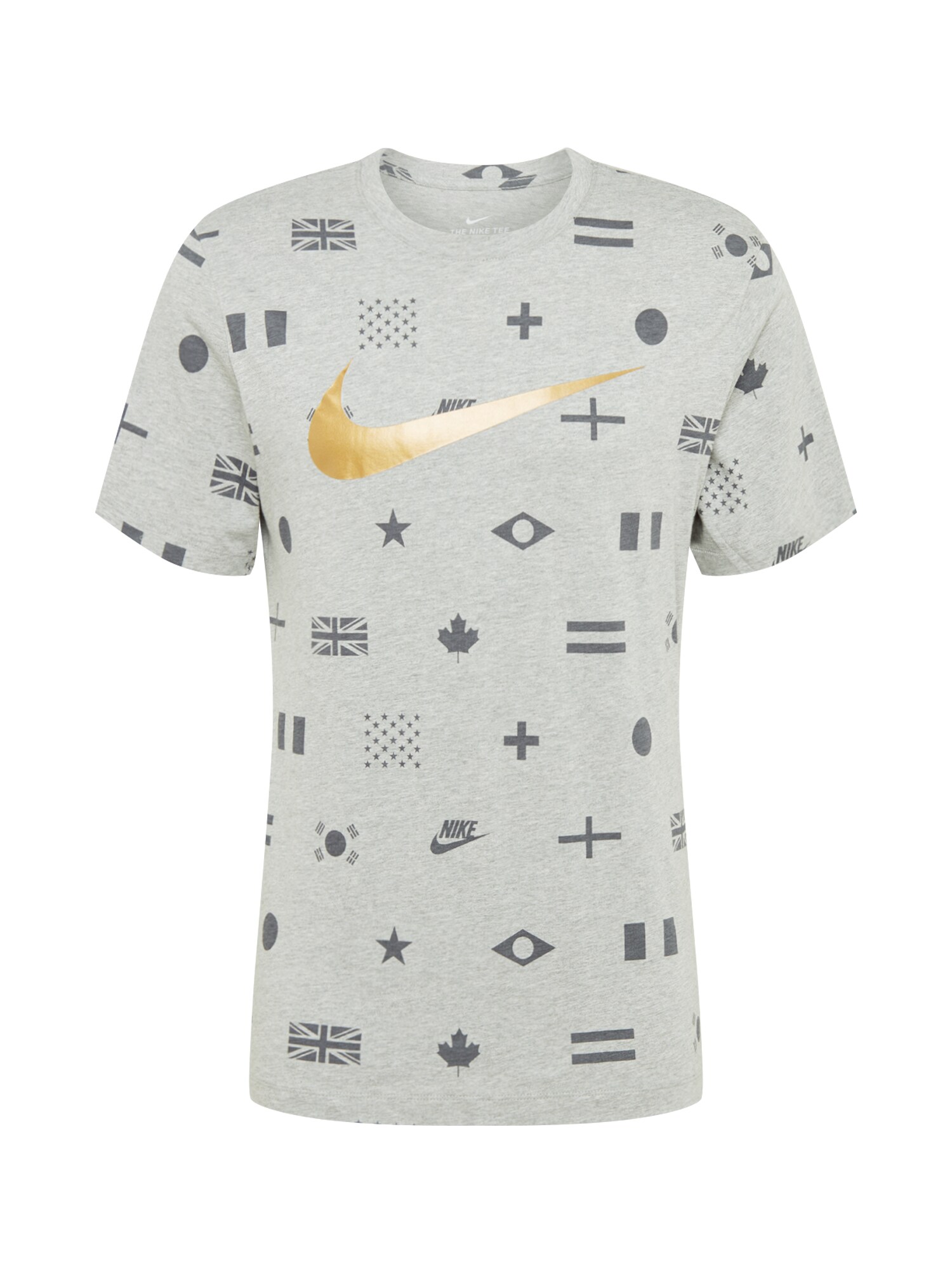 NIKE Marškinėliai  auksas / margai pilka / tamsiai pilka
