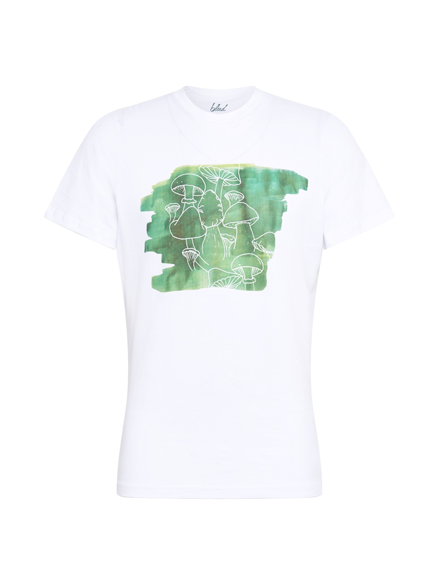 bleed clothing Marškinėliai 'Schwamma'  balta / nefrito spalva / žolės žalia