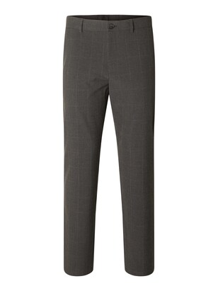 Selected Homme Broek ‘Robert’ Donkergrijs / Wit