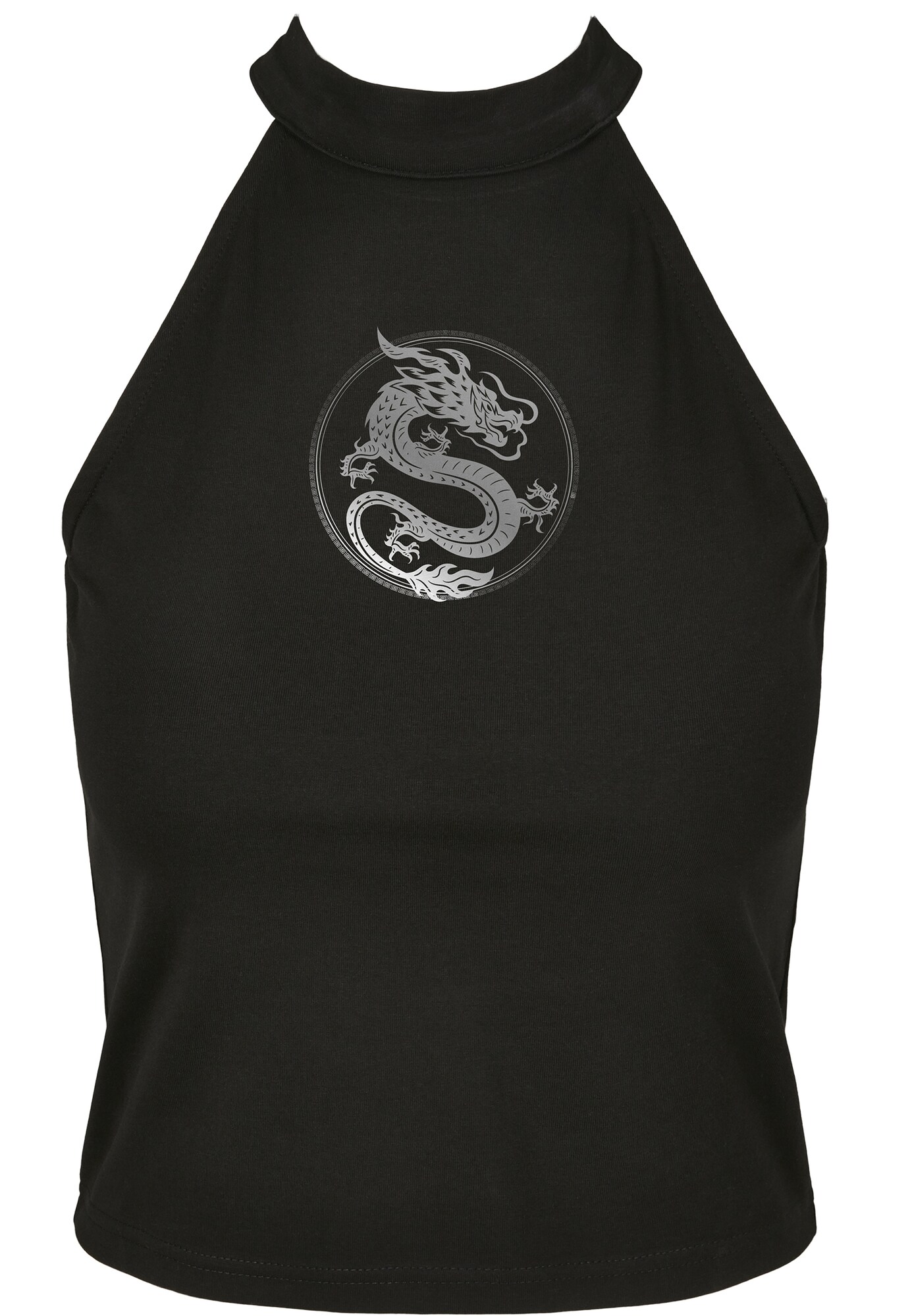 Merchcode Palaidinė be rankovių 'Dragon'  sidabrinė / juoda