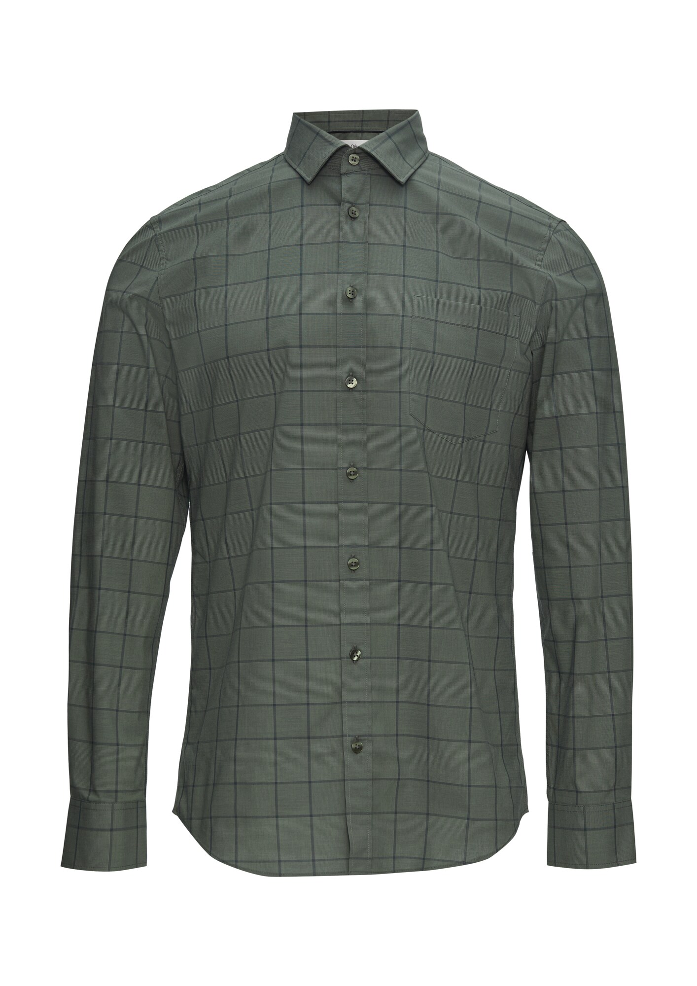 s.Oliver BLACK LABEL Cămașă  verde închis / negru