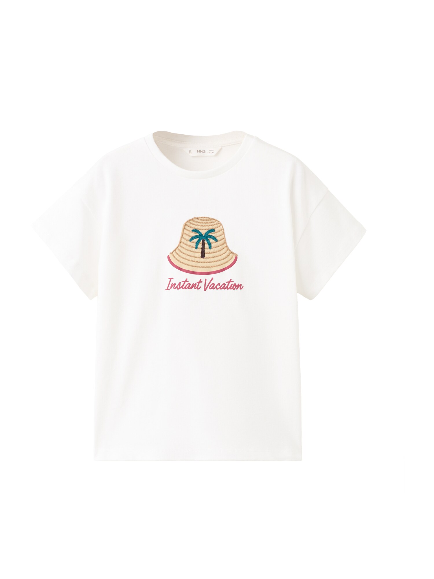 MANGO KIDS Tricou 'HAT'  nisipiu / ciocolatiu / magenta / alb