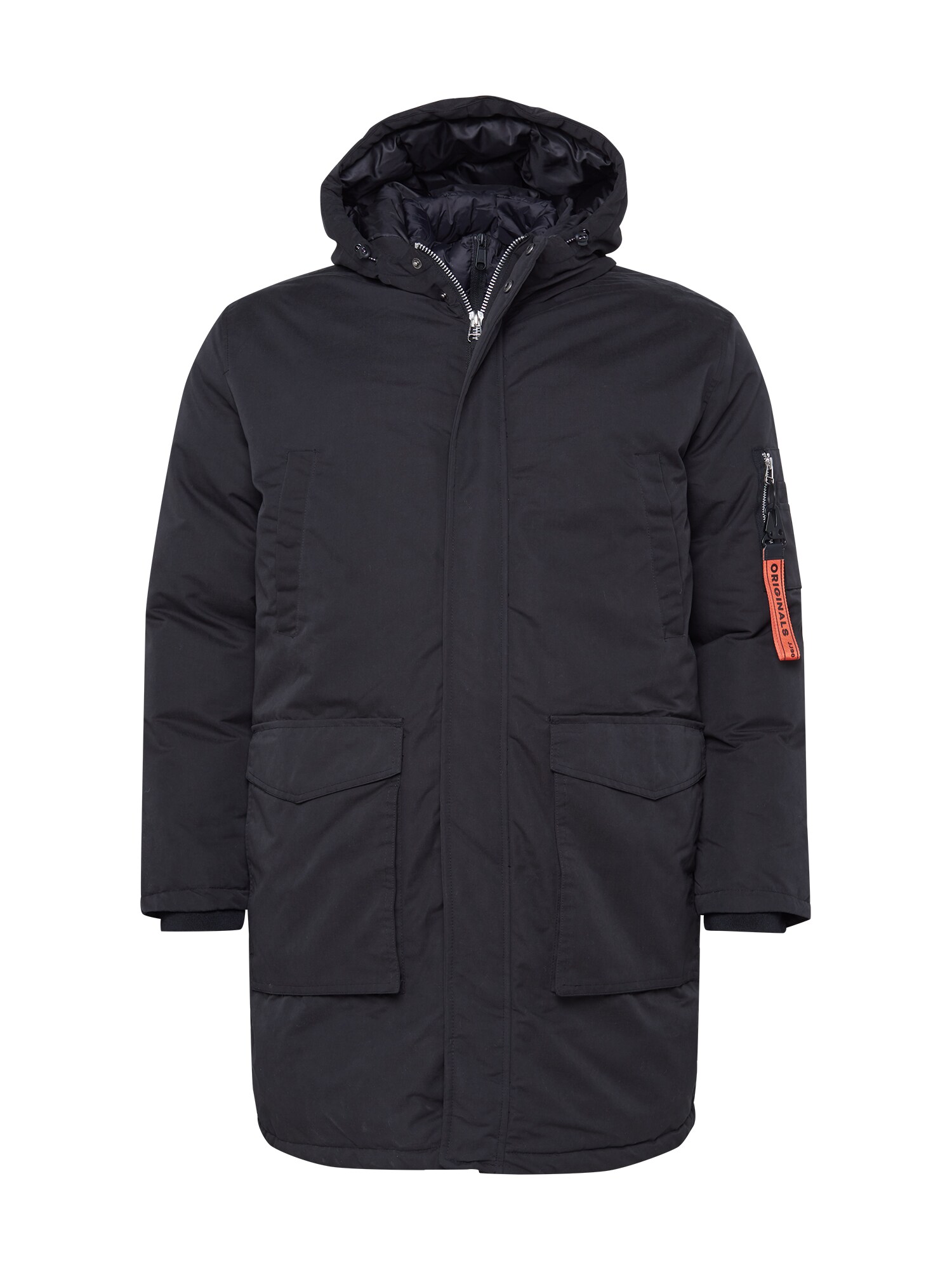 JACK & JONES Ilga žieminė striukė 'FORTUNEE'  juoda
