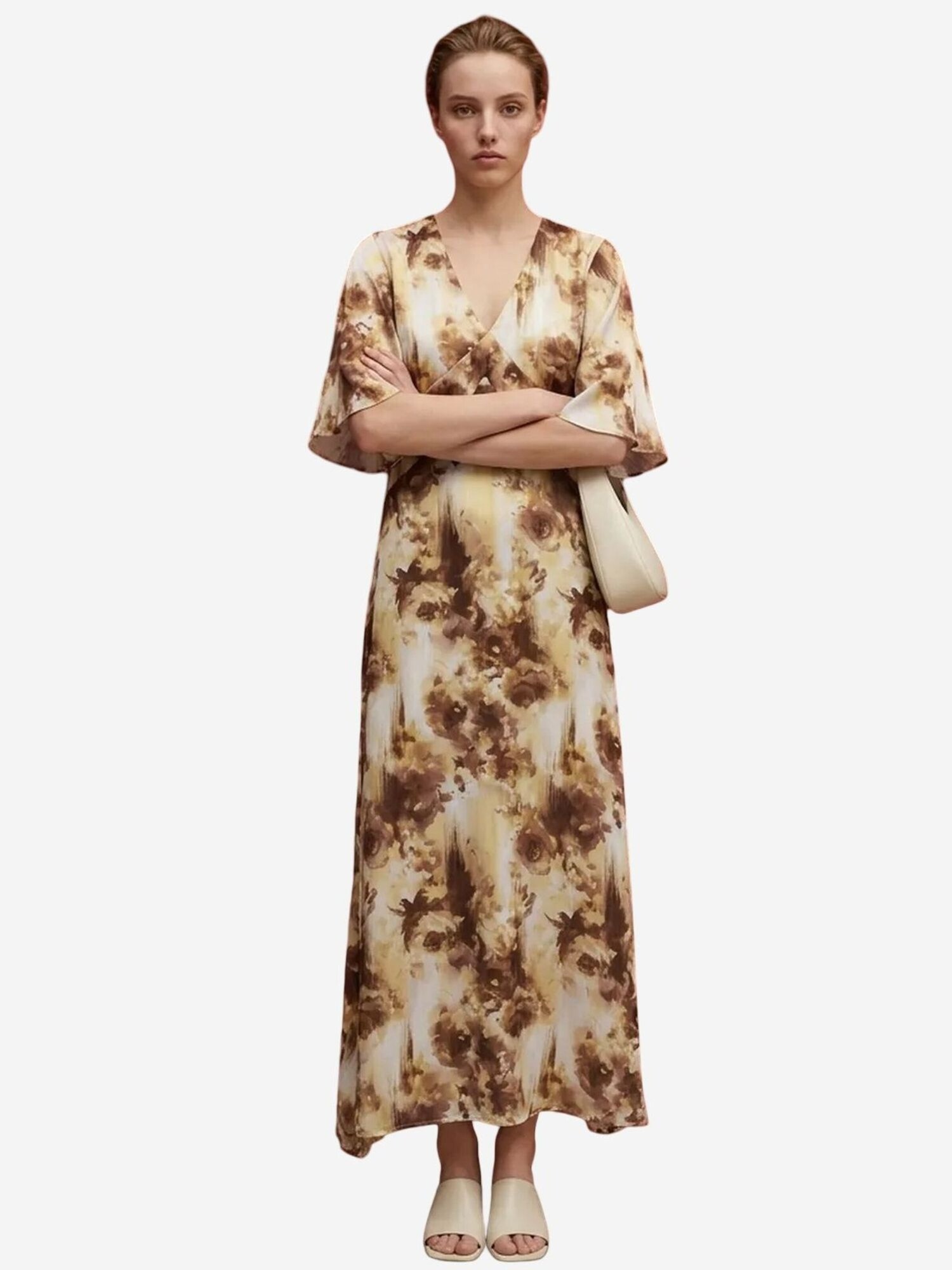 My fashion Haljina smeđa / žuta / bijela