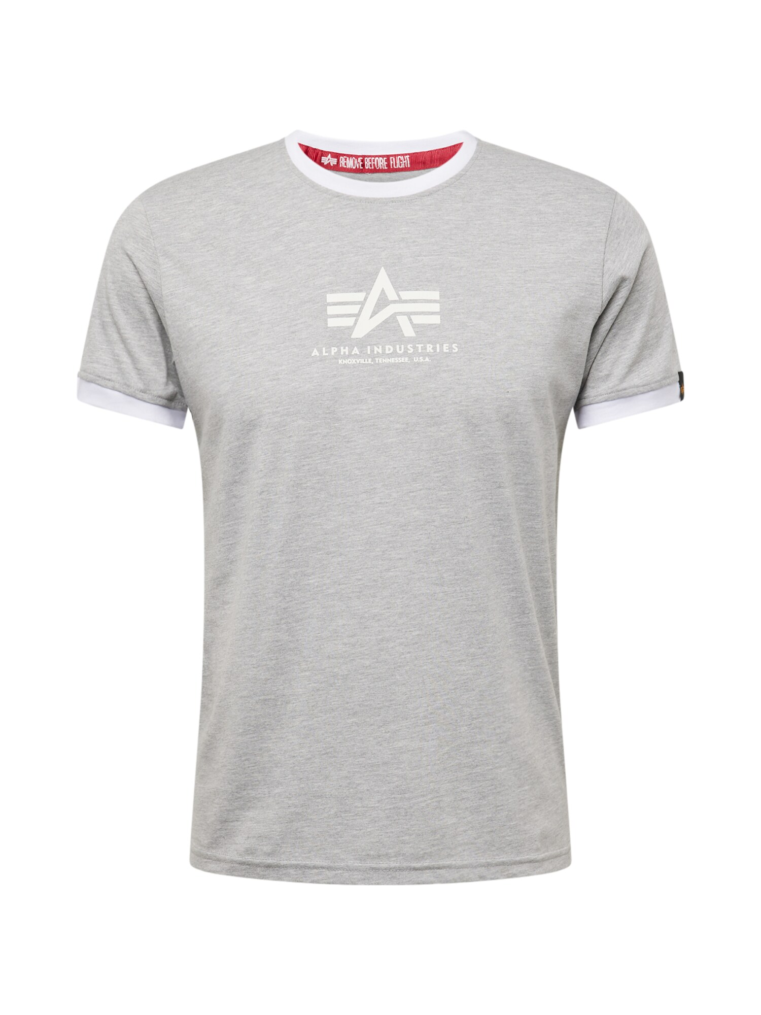 ALPHA INDUSTRIES Tričko béžová / sivá / biela