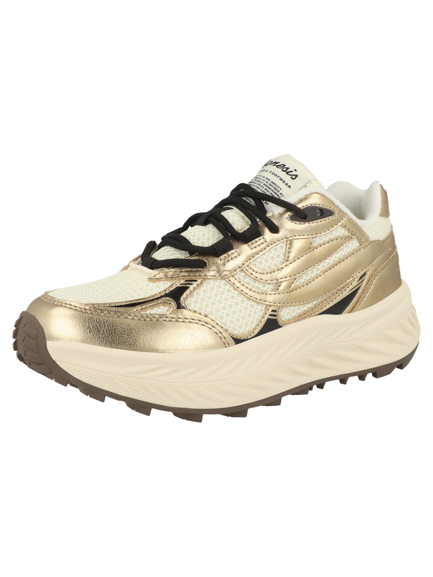 GENESIS Zapatillas deportivas bajas 'G-Eco`99 Bulky' oro / negro / blanco lana