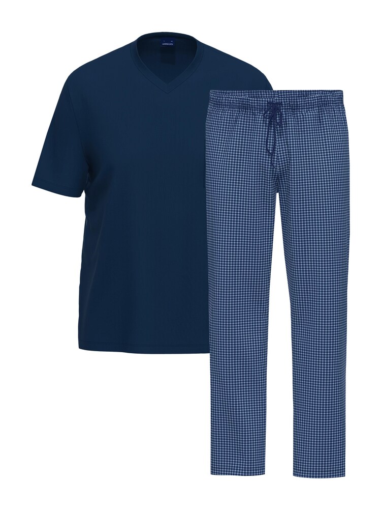 Ammann Pyjama kurz 'Night & Home Cotton' Herren Größe XXXL blau