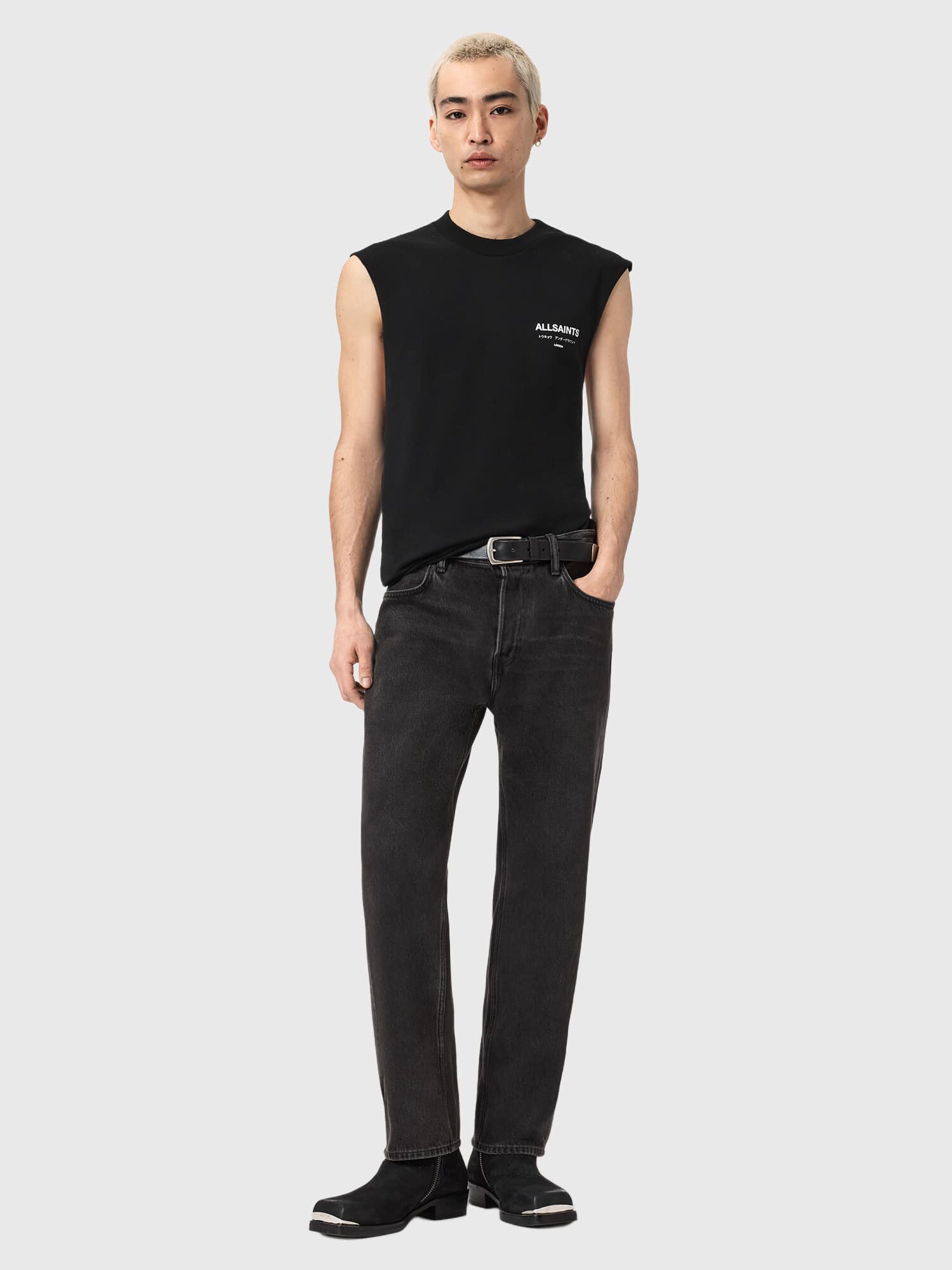 AllSaints Camiseta 'UNDERGROUND' negro / blanco – imagen 4
