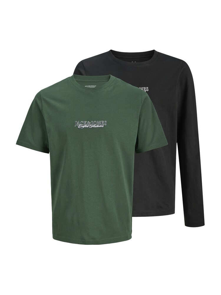 Jack & Jones Junior Shirt 'JORBLEECKER' Jungen Größe 164 nachtblau / tanne / schwarz / weiß