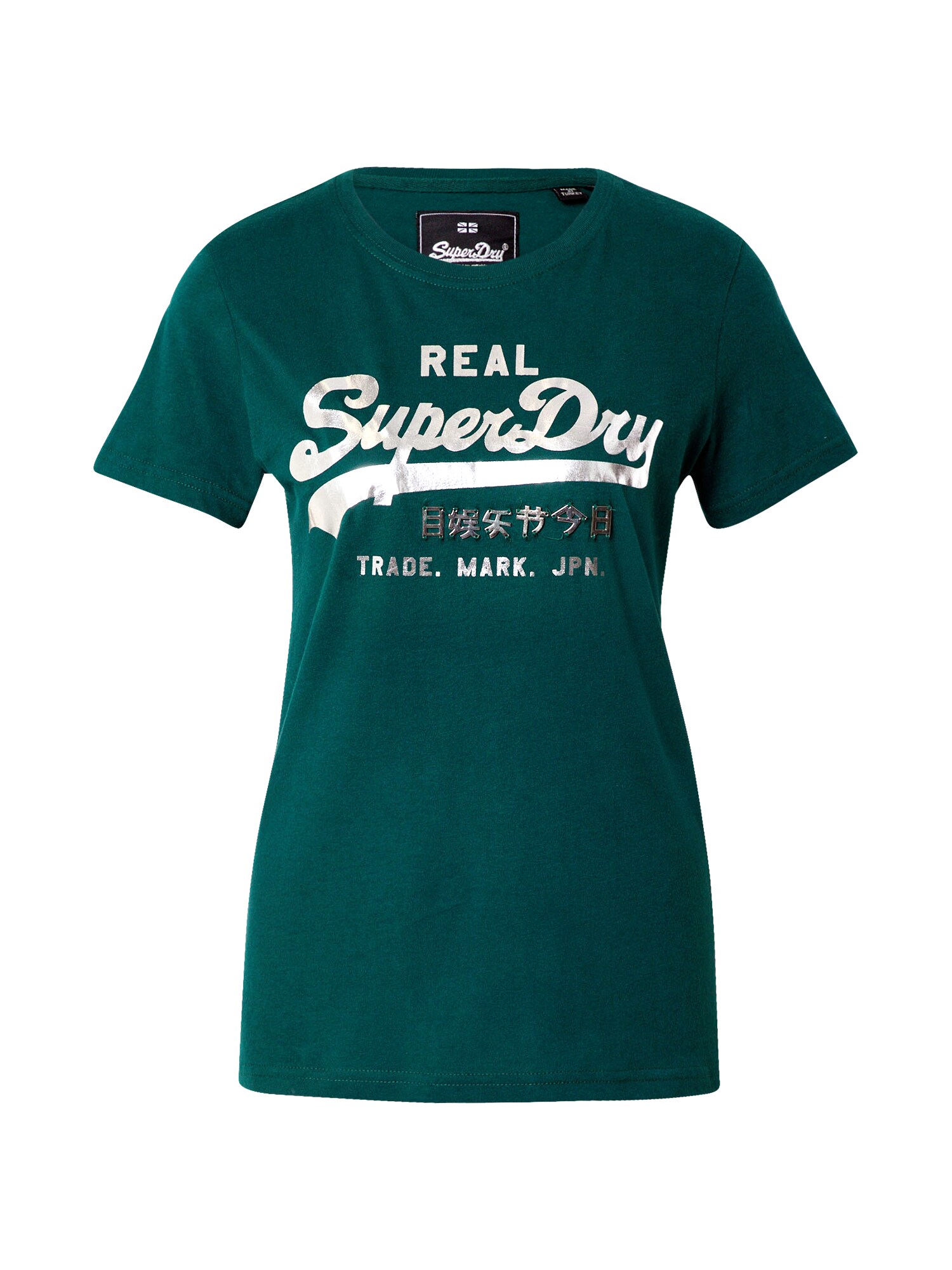 Superdry Marškinėliai  benzino spalva / sidabrinė