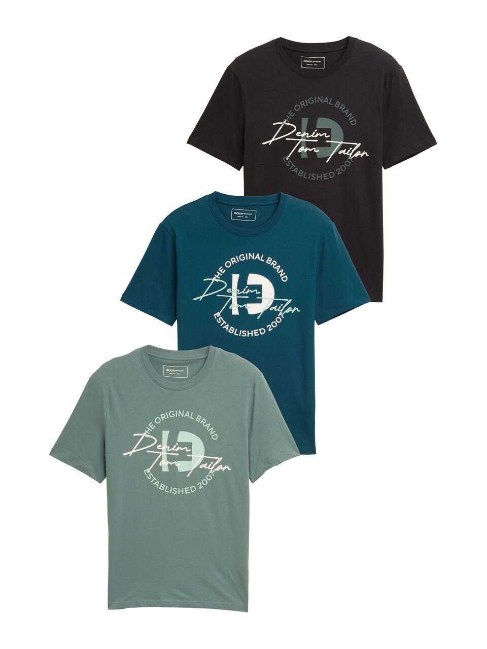 T-shirt mörkblå / pastellgrön / svart