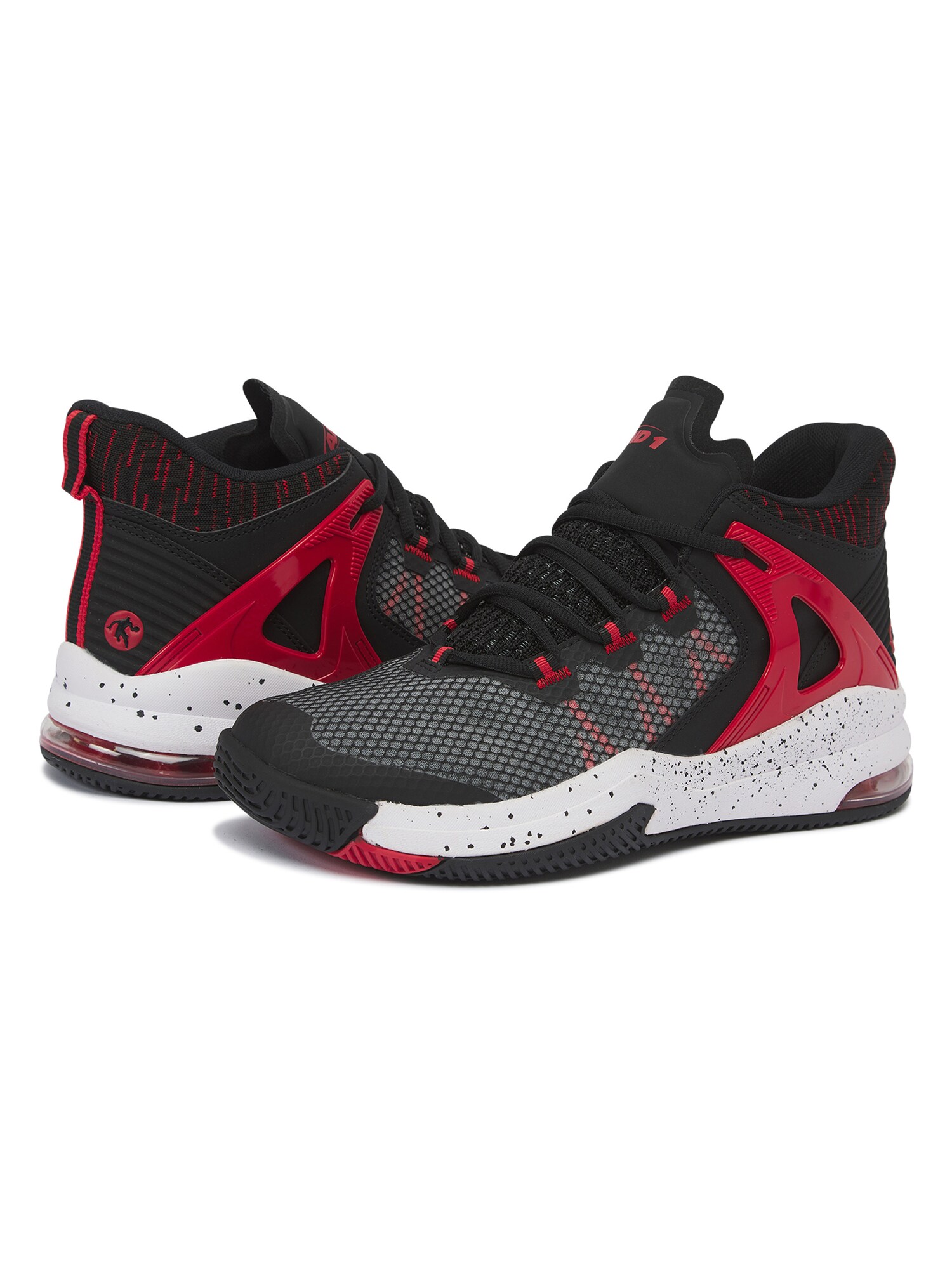 AND1 Zapatillas deportivas altas 'Turnaround'  gris oscuro / rojo / negro / blanco moteado – imagen 4